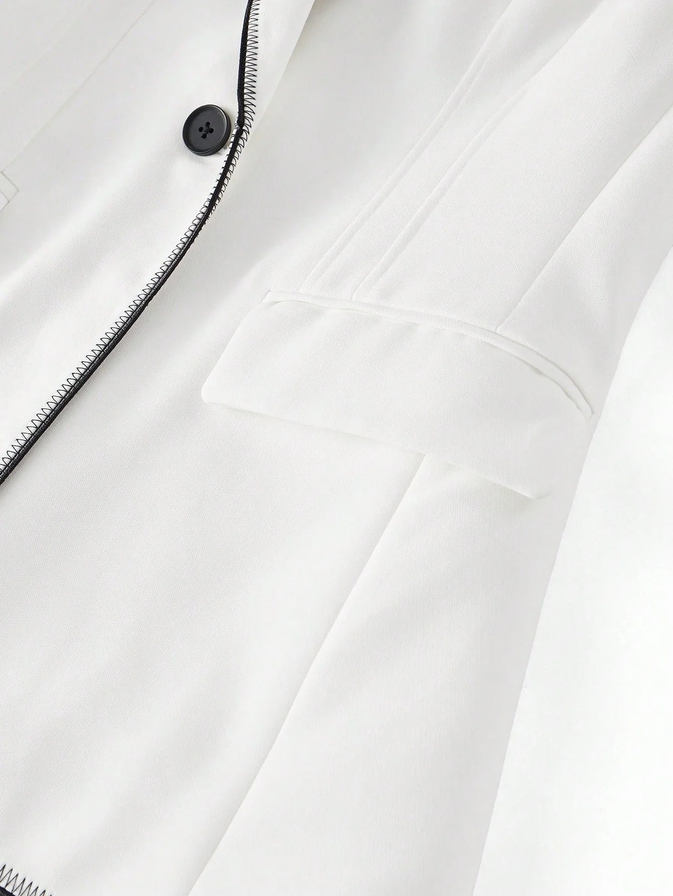 PREMIUM CONTRAST TRIM SINGLE BUTTON BLAZER