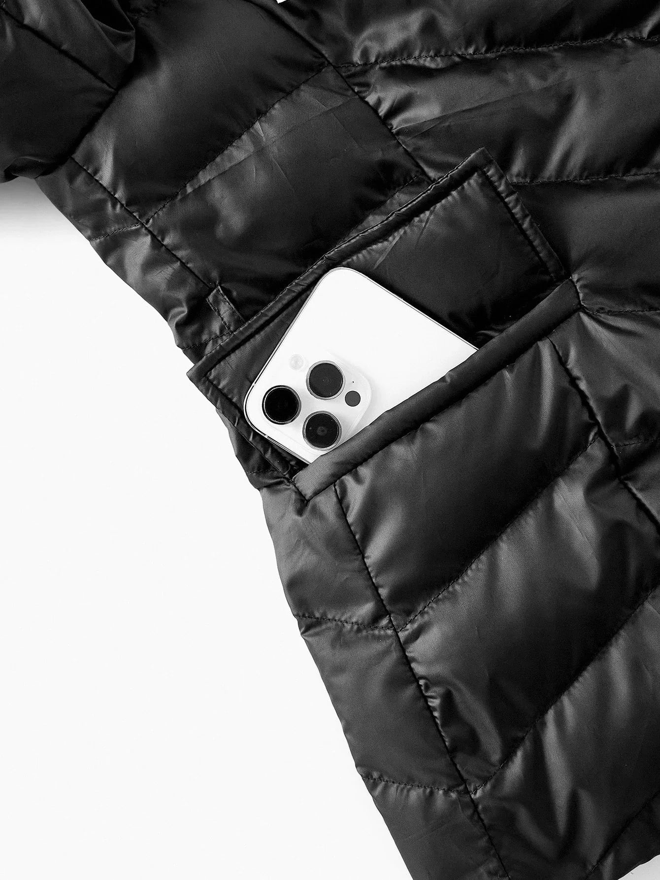 PREMIUM CONTRAST WATERFALL COLLAR DOUBLE BREASTED PLACKET BELTED WINTER COAT