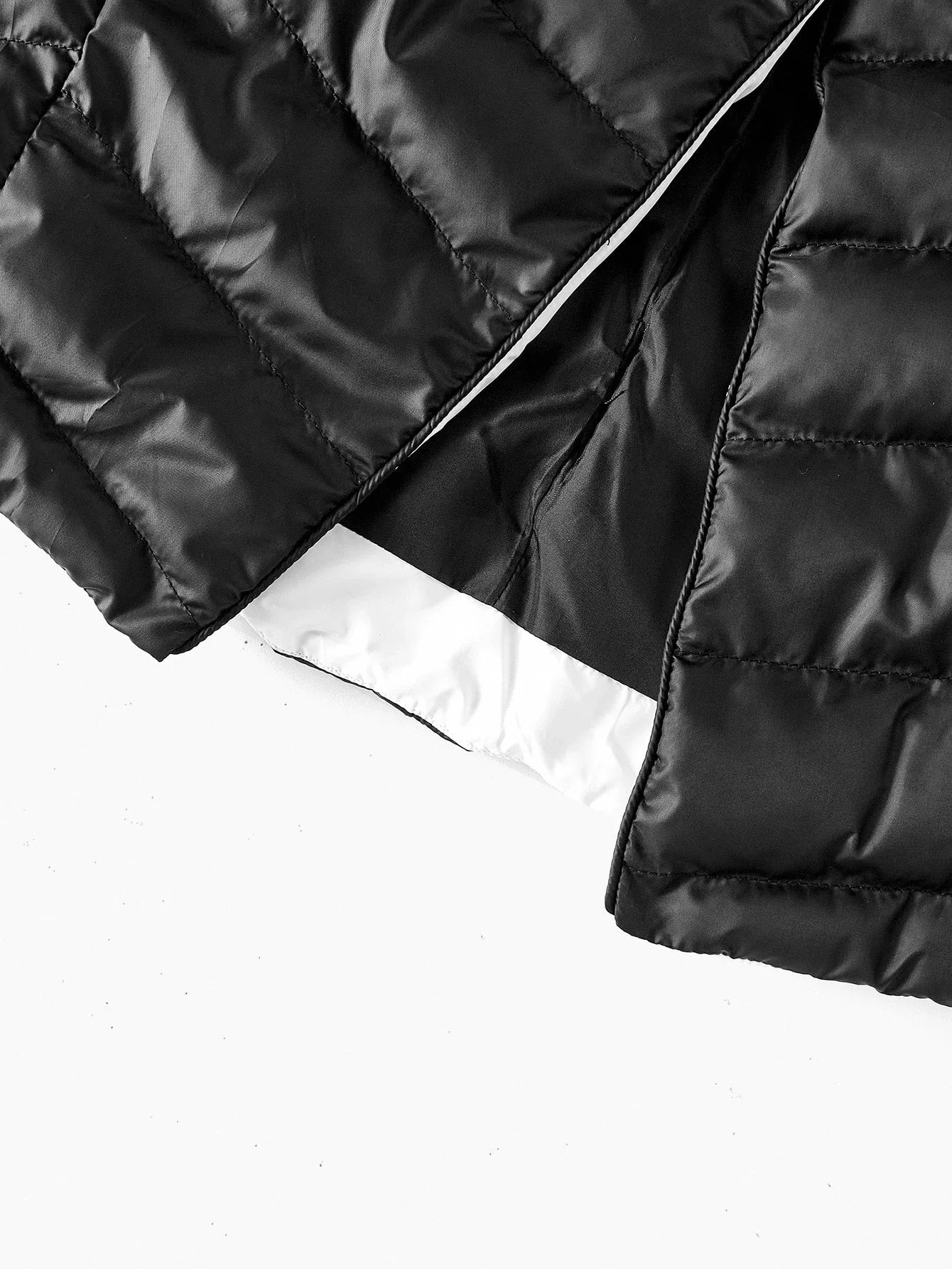 PREMIUM CONTRAST WATERFALL COLLAR DOUBLE BREASTED PLACKET BELTED WINTER COAT