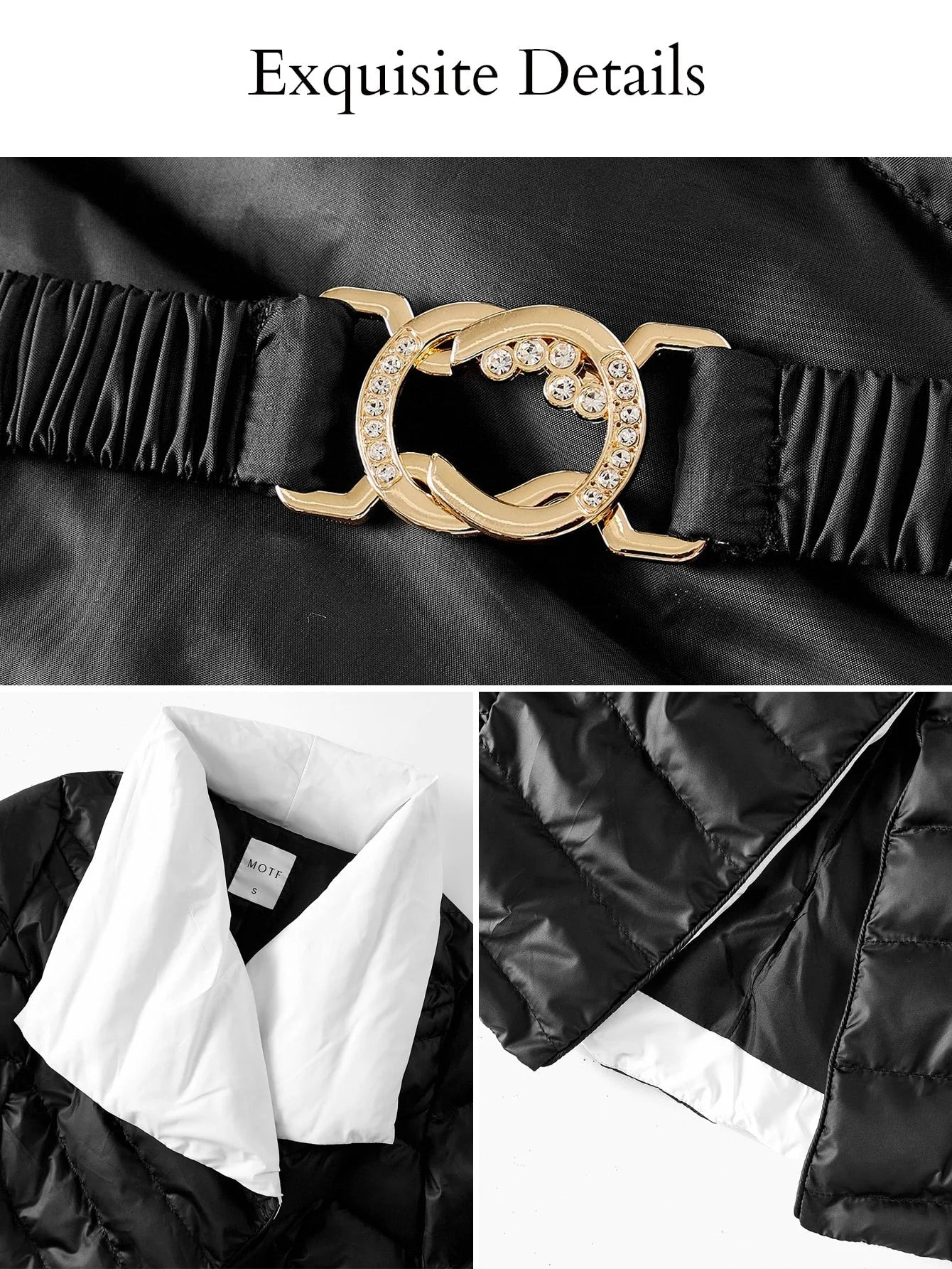 PREMIUM CONTRAST WATERFALL COLLAR DOUBLE BREASTED PLACKET BELTED WINTER COAT