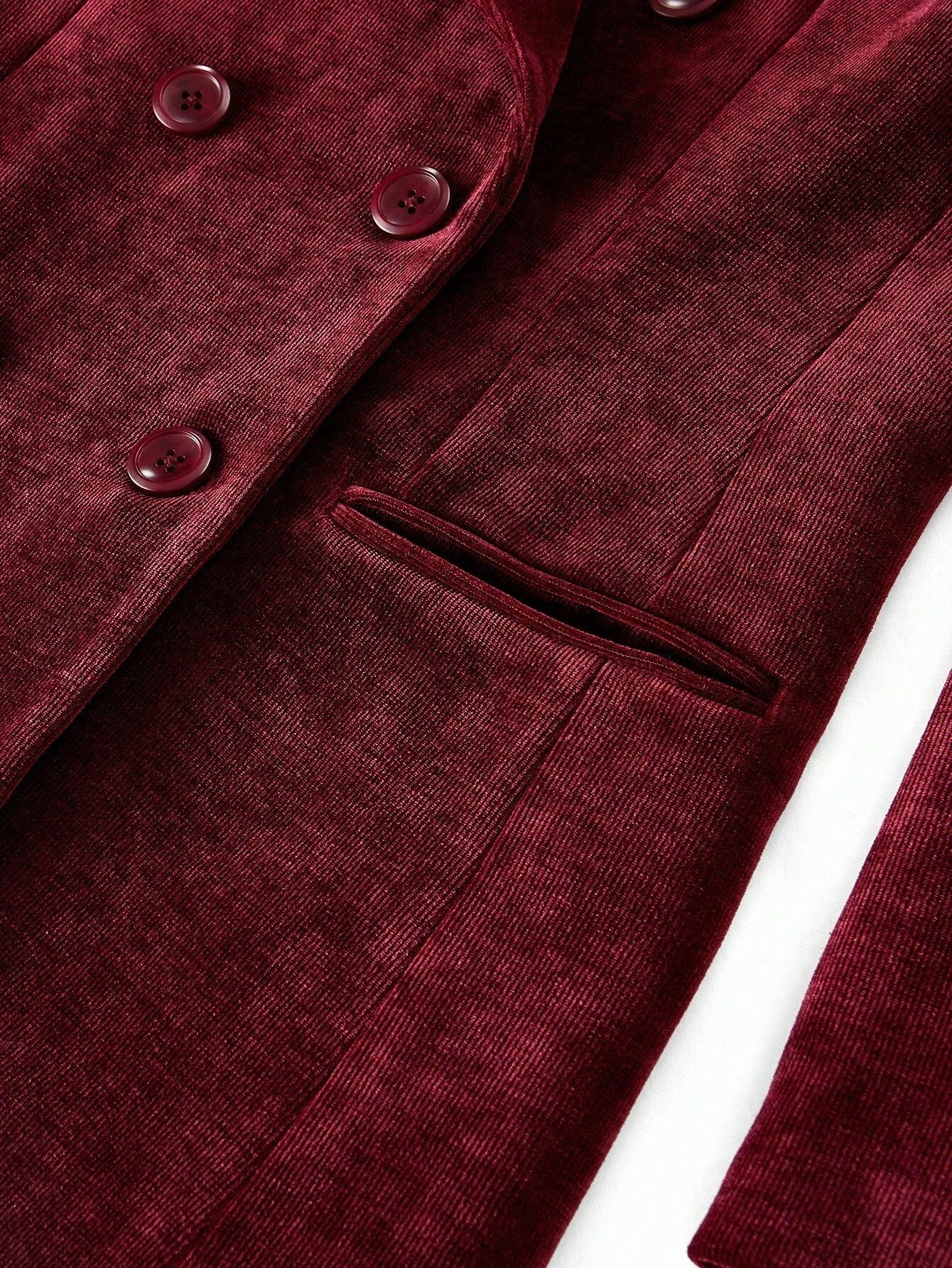 PREMIUM CORDUROY PEAK COLLAR DOUBLE BREASTED PLACKET BLAZER