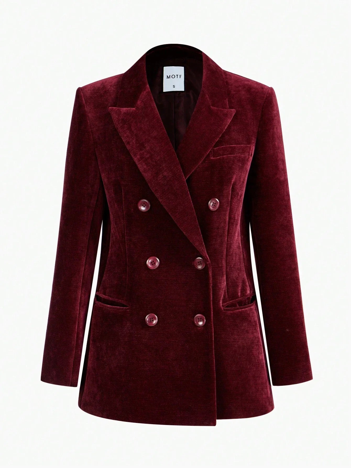 PREMIUM CORDUROY PEAK COLLAR DOUBLE BREASTED PLACKET BLAZER