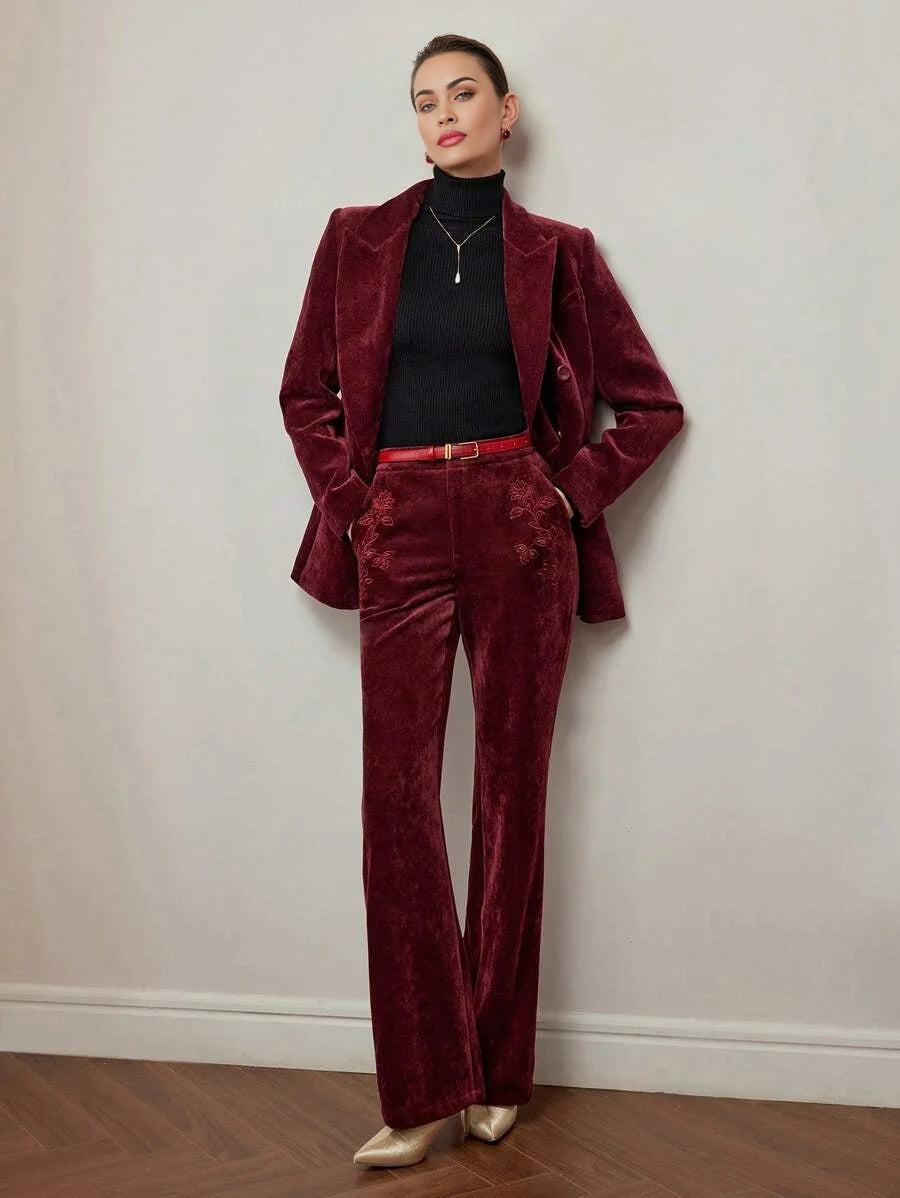 PREMIUM CORDUROY PEAK COLLAR DOUBLE BREASTED PLACKET BLAZER