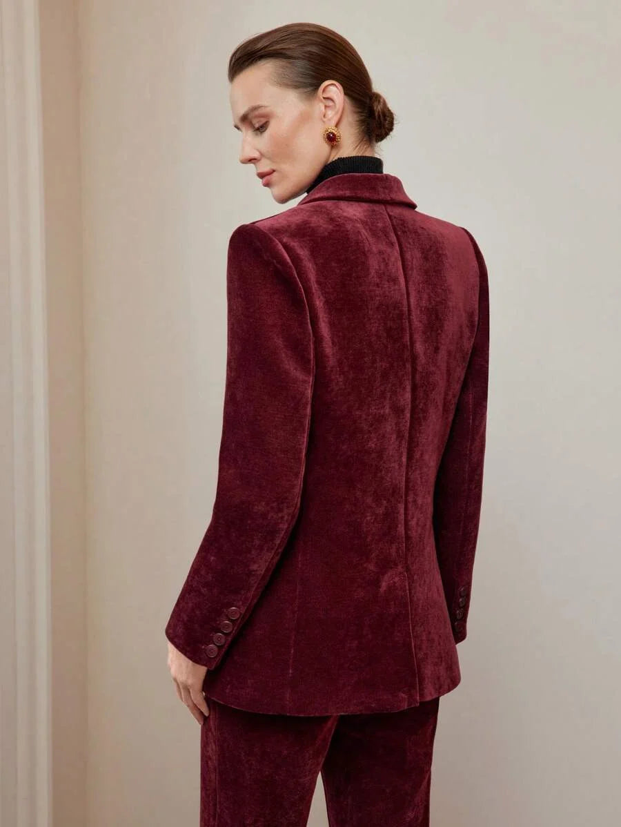 PREMIUM CORDUROY PEAK COLLAR DOUBLE BREASTED PLACKET BLAZER