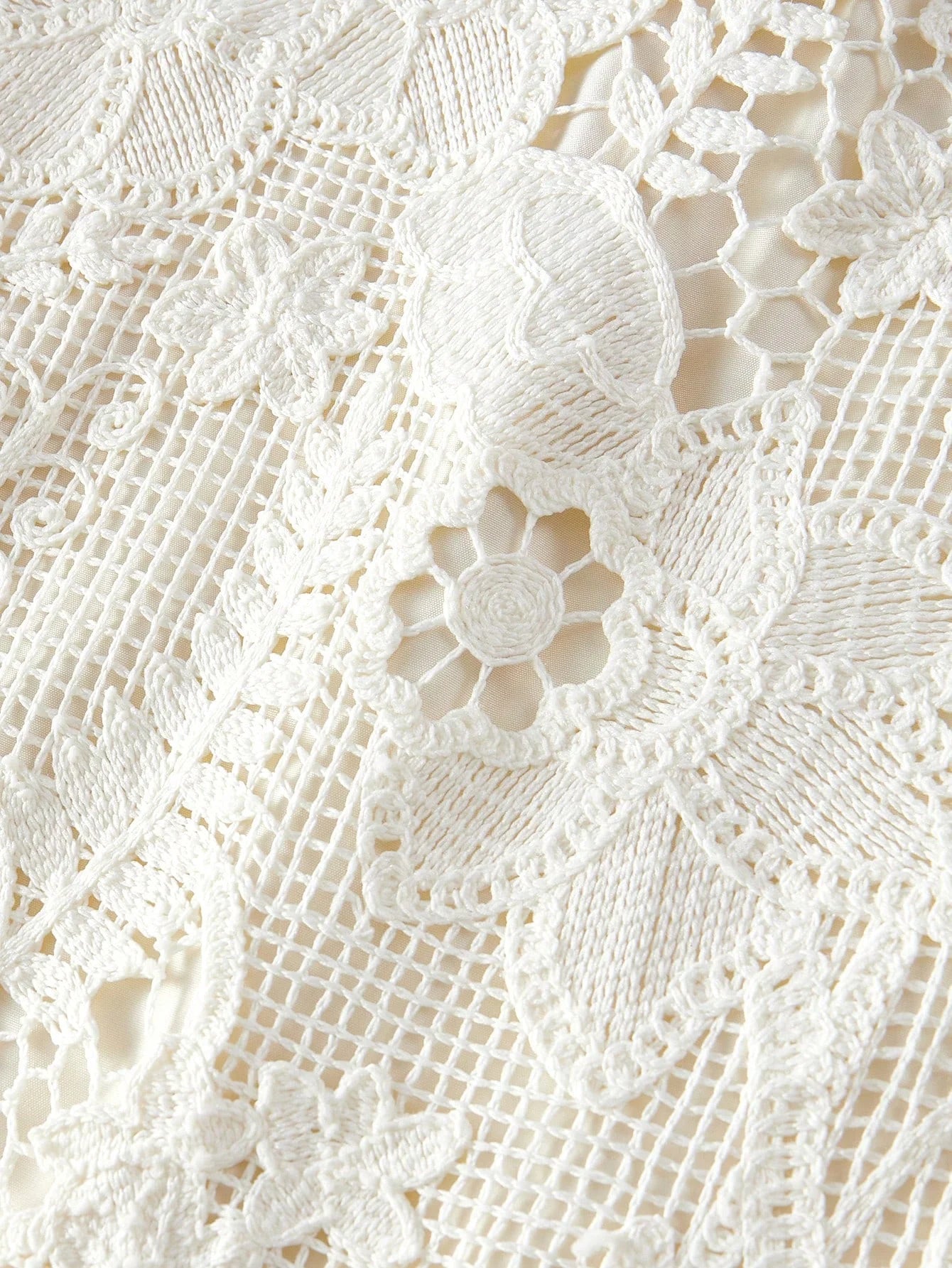 PREMIUM CROCHET FLORAL PATTERN SLEEVELESS DRESS