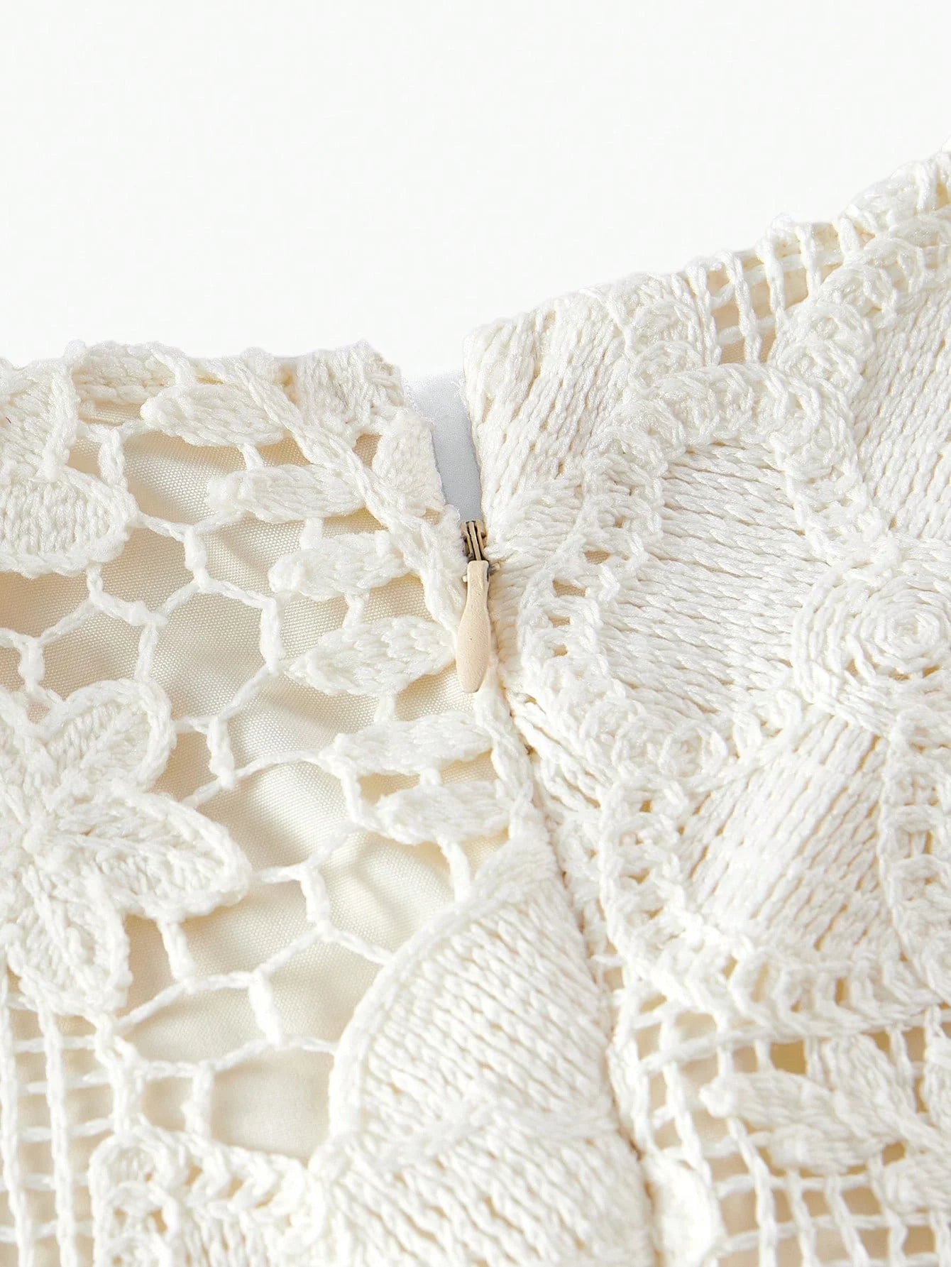 PREMIUM CROCHET FLORAL PATTERN SLEEVELESS DRESS