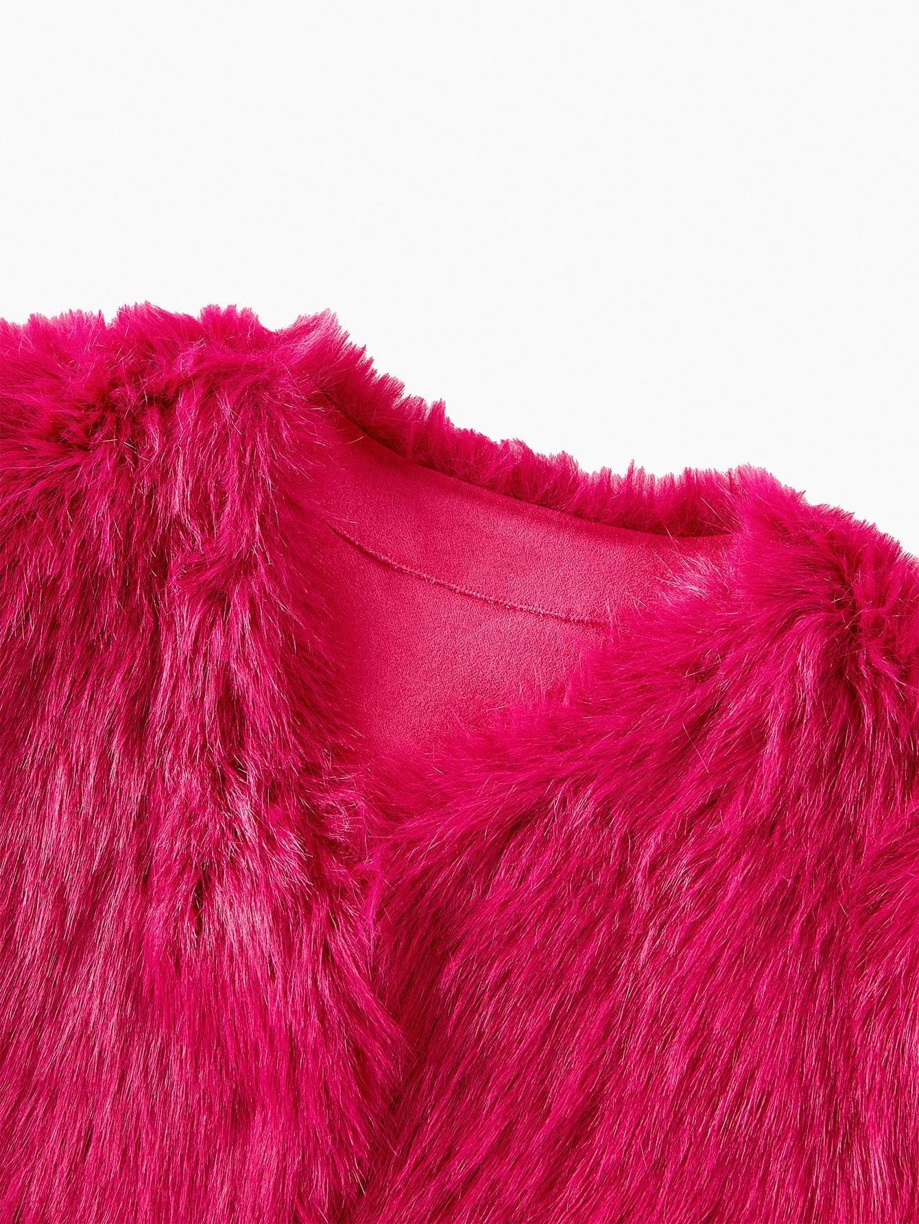 PREMIUM CROP LONG SLEEVE FAUX FUR COAT