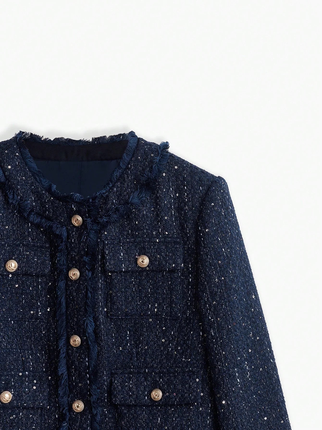 PREMIUM CROPPED GLITTER TWEED JACKET