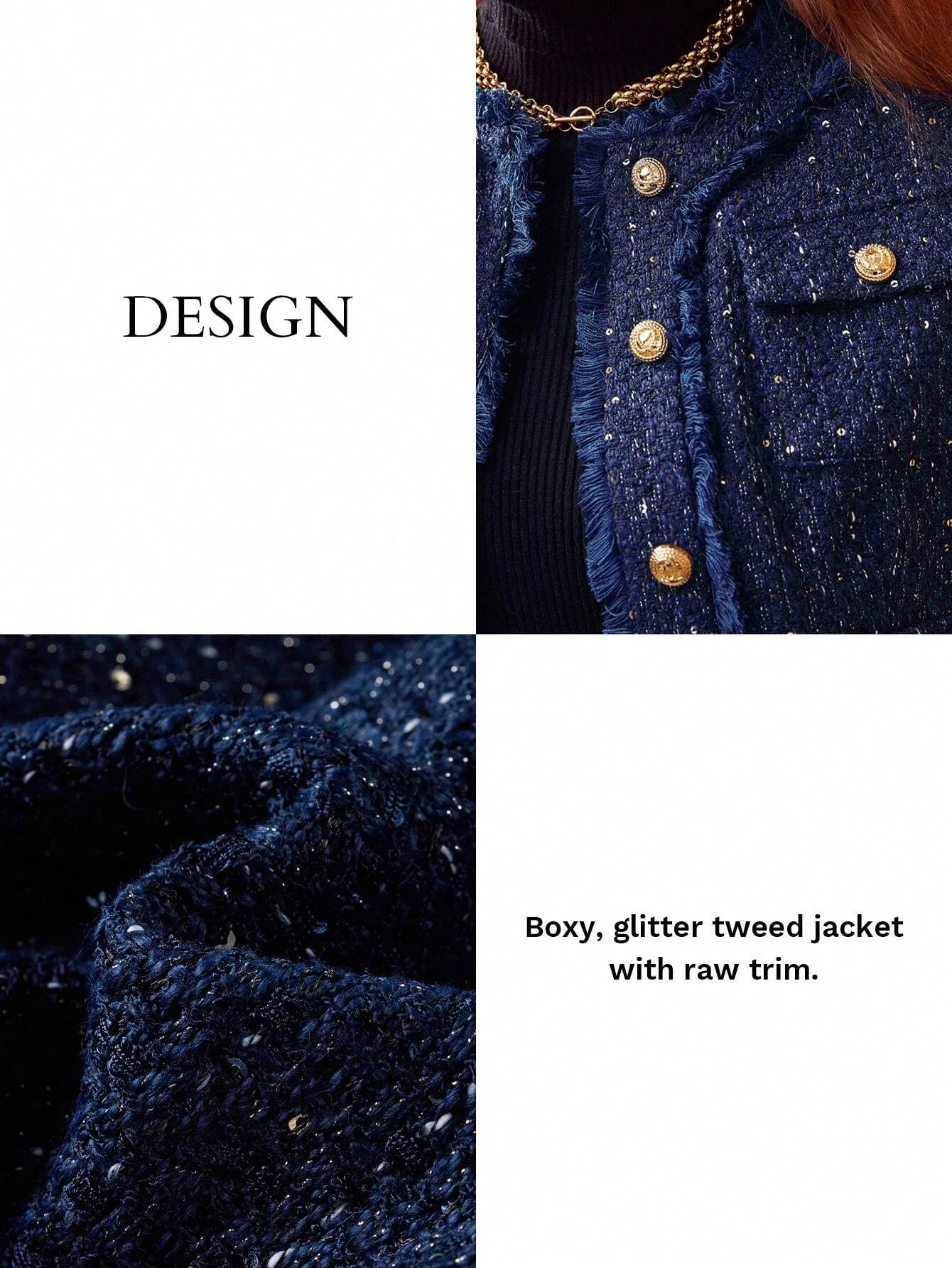 PREMIUM CROPPED GLITTER TWEED JACKET