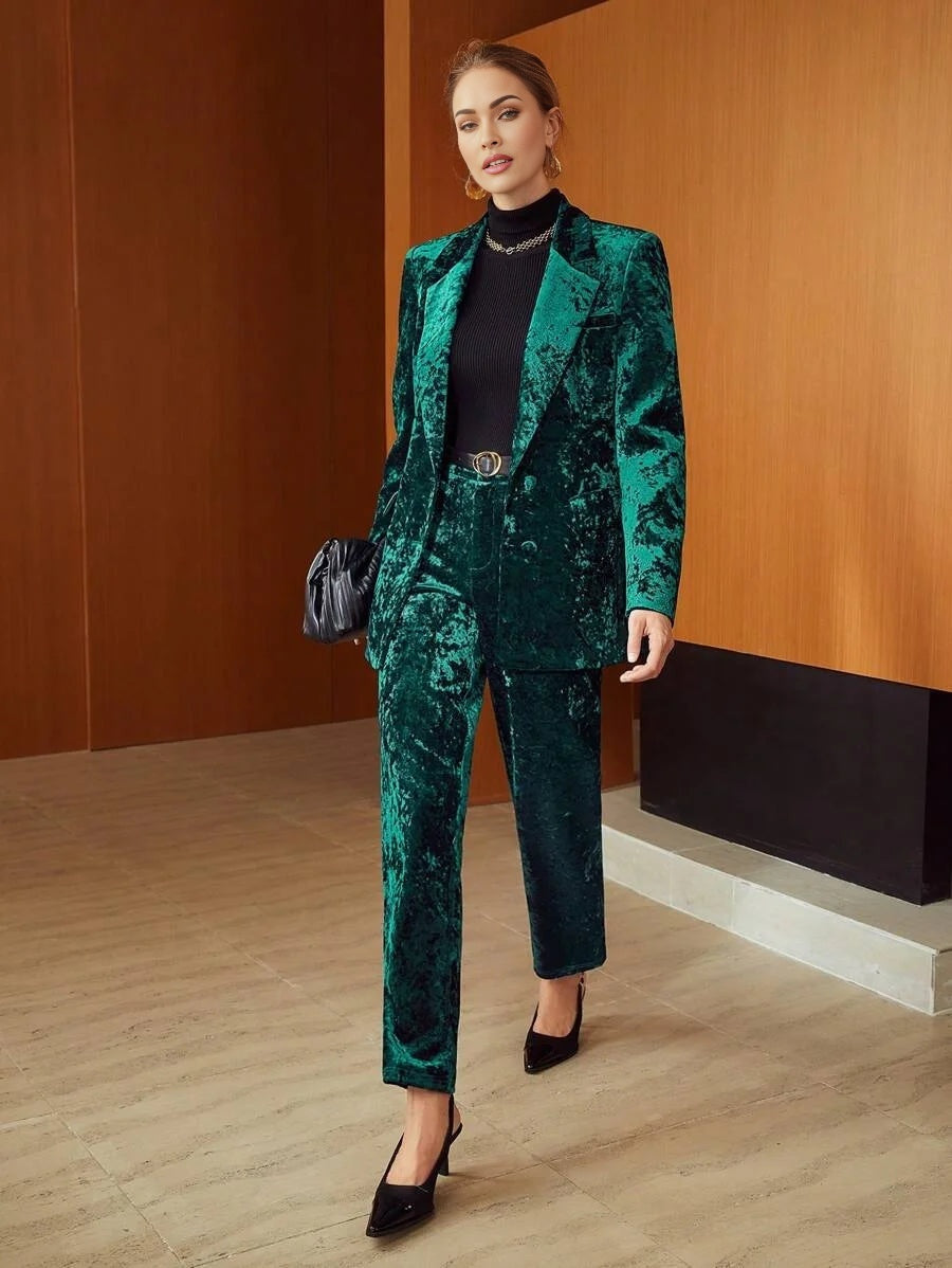 PREMIUM CRUSHED VELVET BLAZER