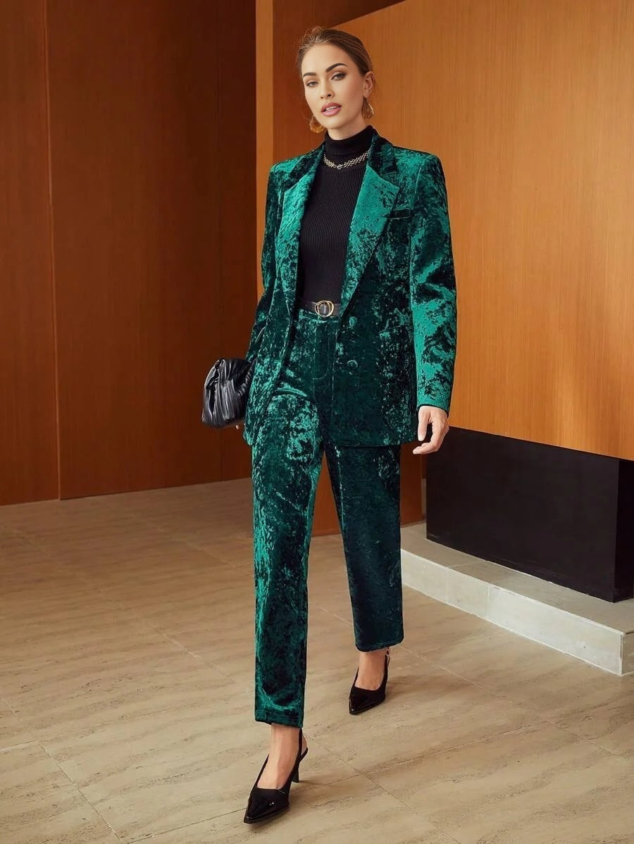 PREMIUM CRUSHED VELVET BLAZER