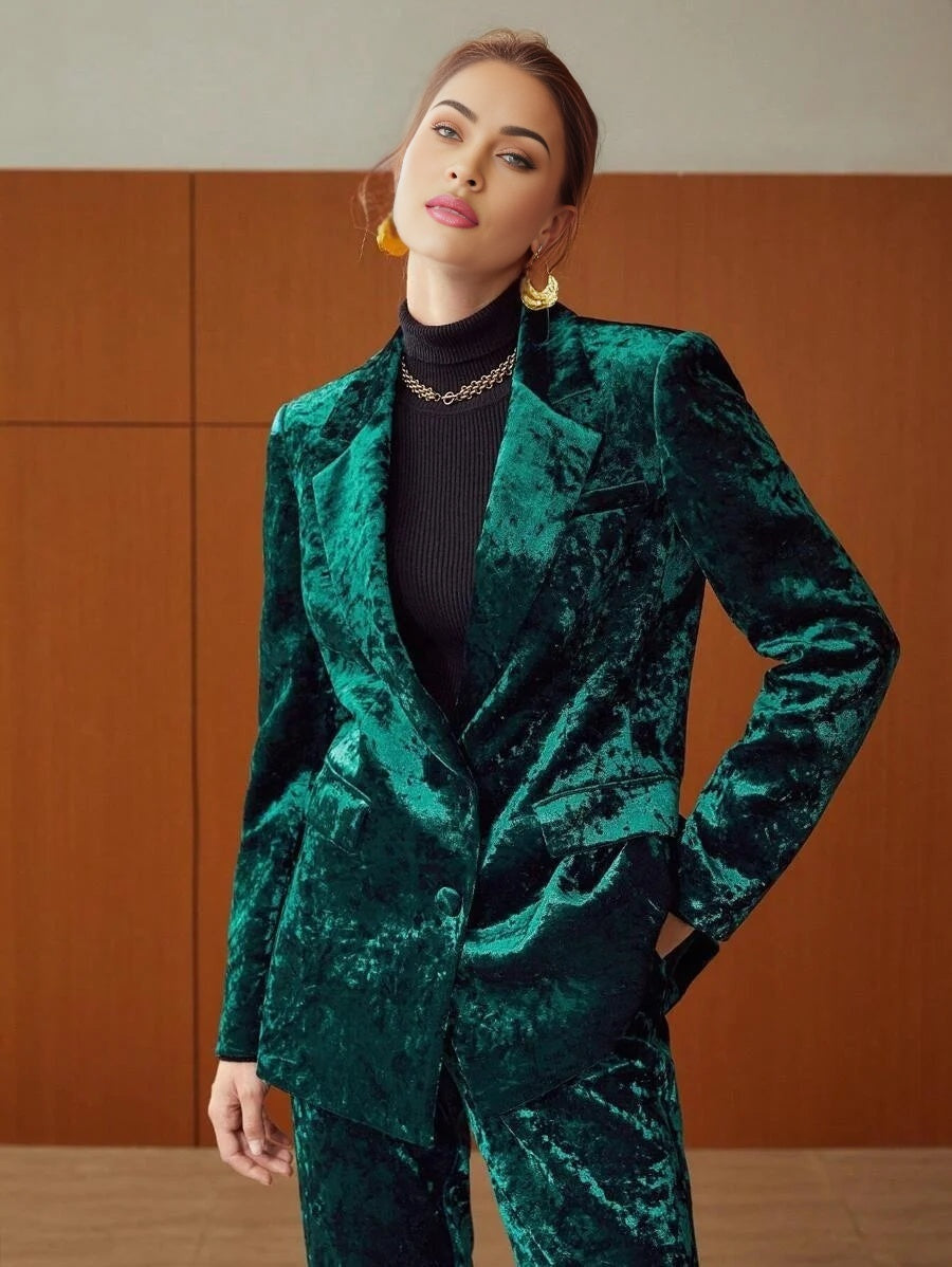 PREMIUM CRUSHED VELVET BLAZER