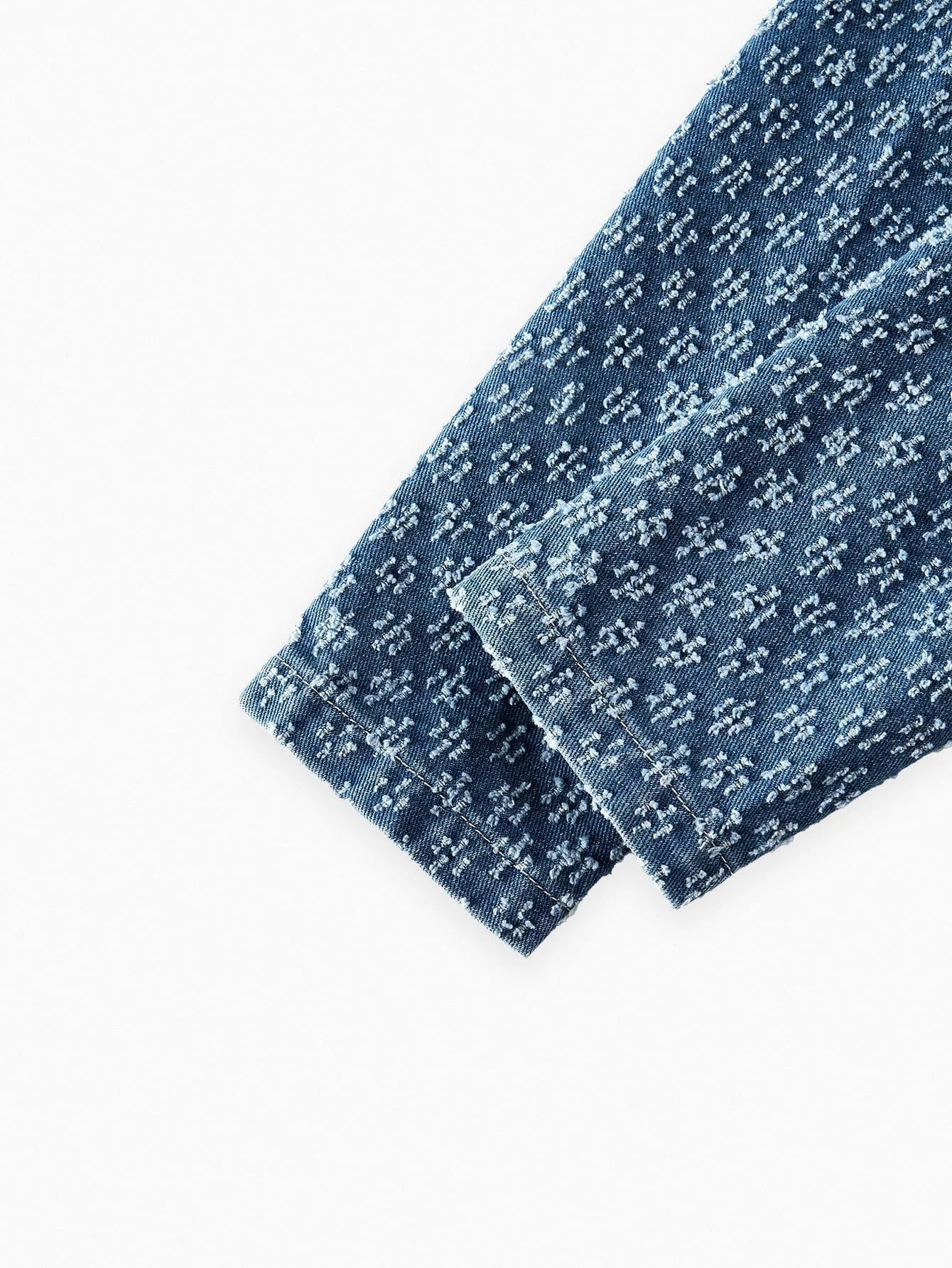 PREMIUM DENIM JACQUARD LAPEL COLLAR RAW EDGE JACKET amp MAXI SKIRT SET FALL WINTER