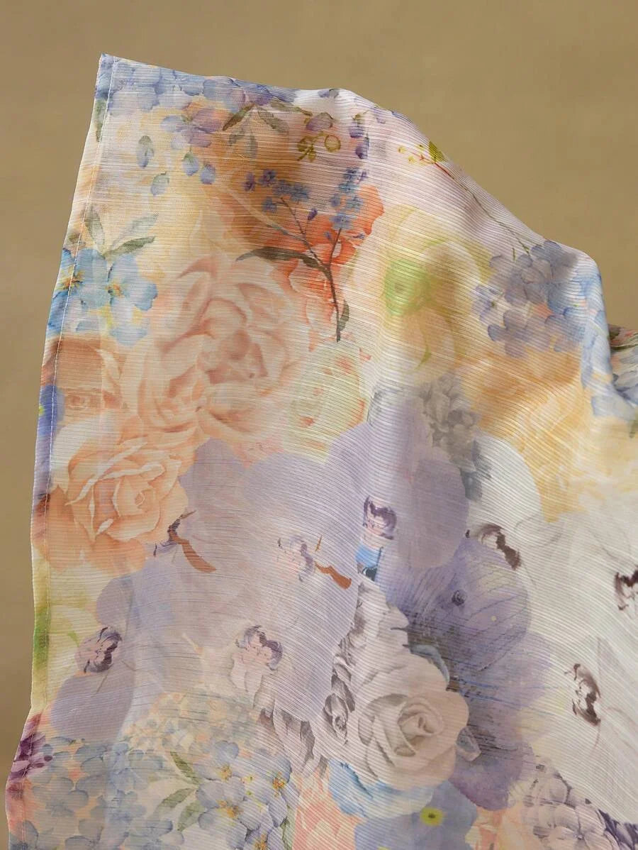 PREMIUM DITSY FLORAL BELTED DRESS