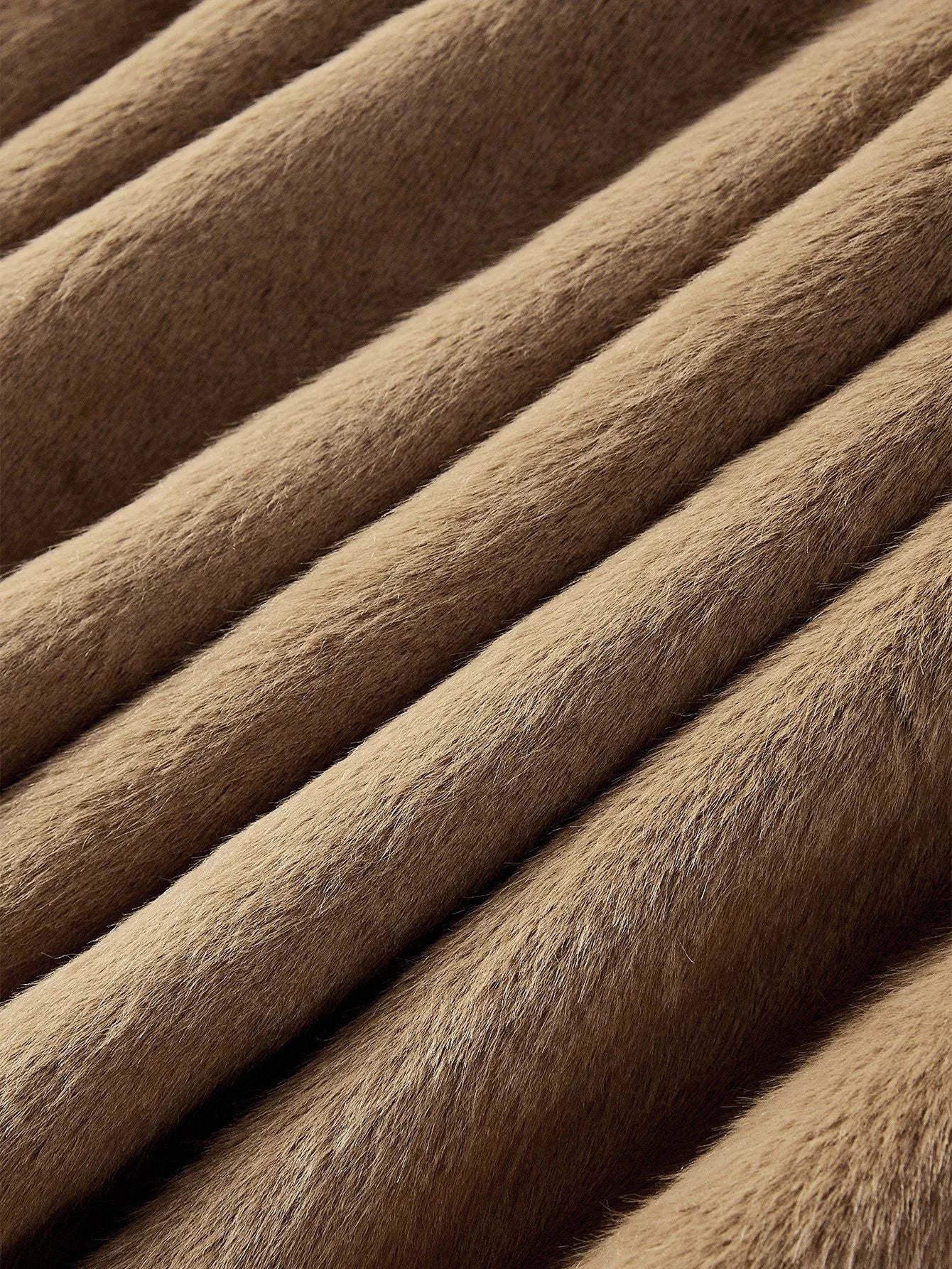 PREMIUM DOUBLE BREASTED BELTED FAUX FUR COAT