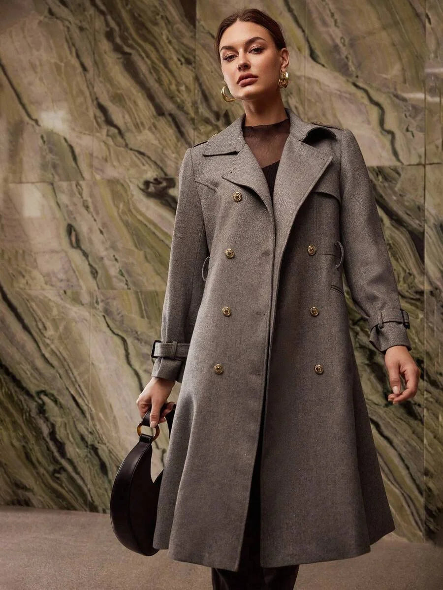 PREMIUM DOUBLE BREASTED BELTED OVERCOAT