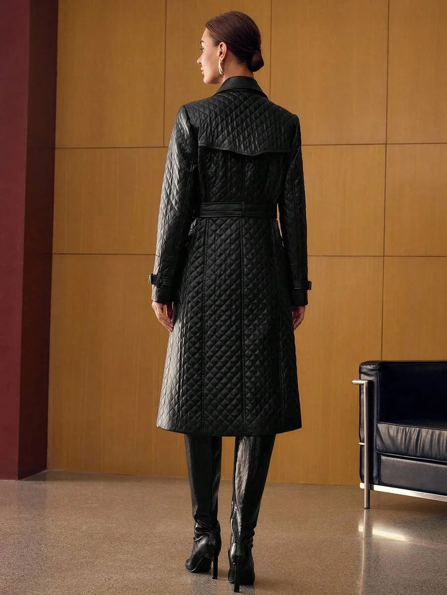 PREMIUM DOUBLE BREASTED BELTED PADDED WINTER COAT