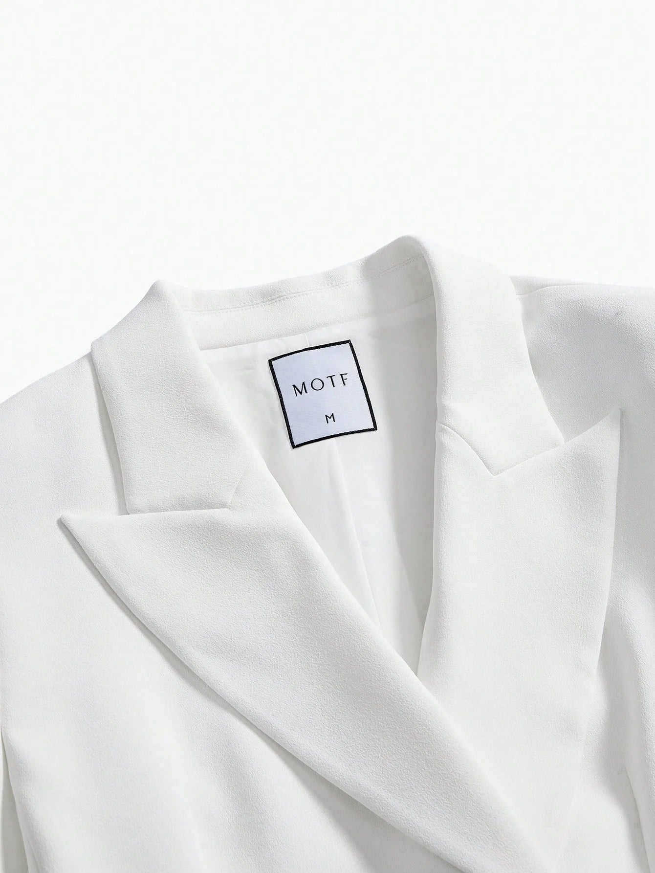 PREMIUM DOUBLE BREASTED BOW DECOR BELTED BLAZER