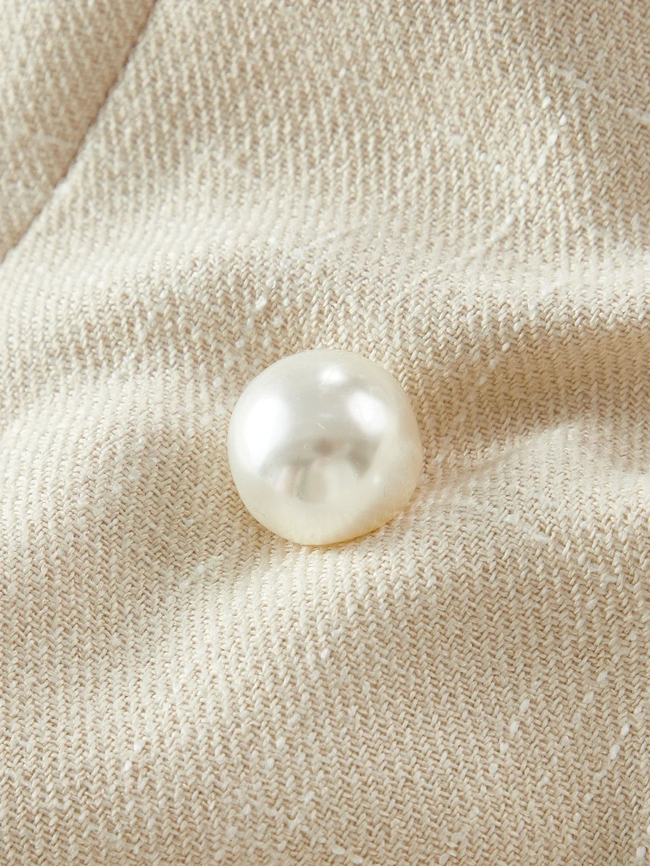 PREMIUM DOUBLE BREASTED FAUX PEARL DETAIL BLAZER