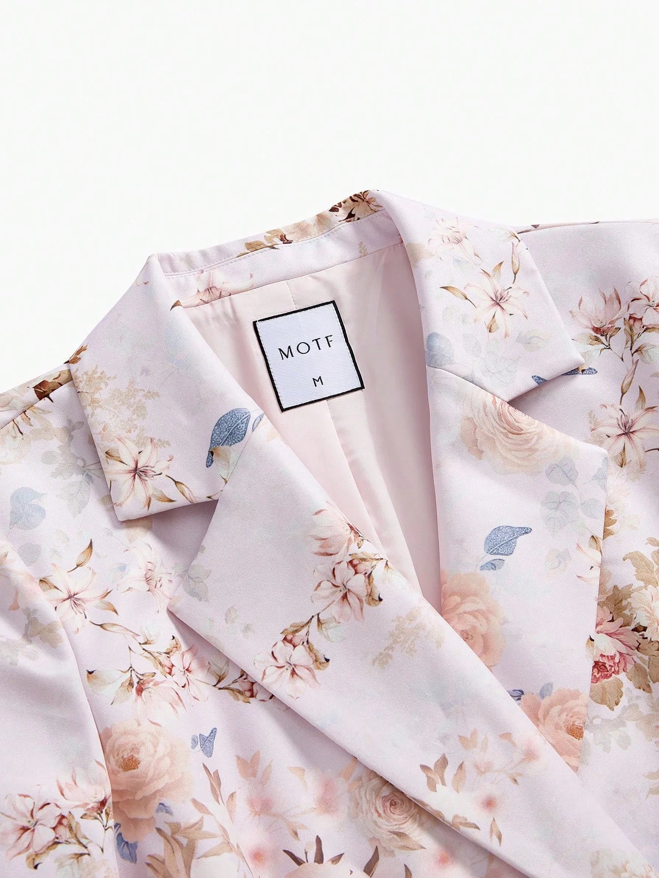 PREMIUM DOUBLE BUTTON FLOWER PATTERN BLAZER