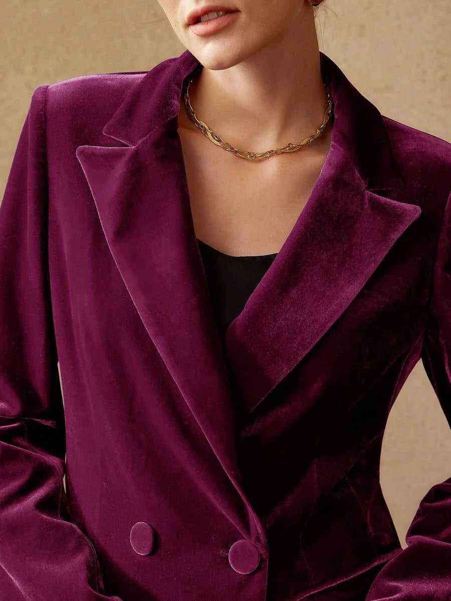 PREMIUM DOUBLEBREASTED VELVET BLAZER