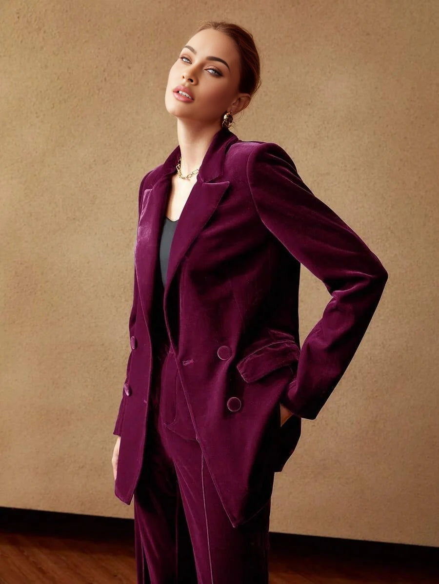PREMIUM DOUBLEBREASTED VELVET BLAZER