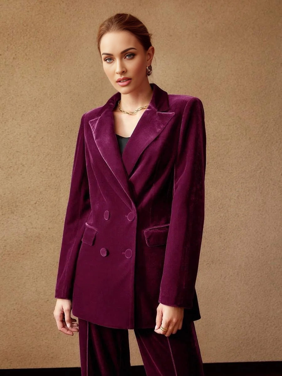 PREMIUM DOUBLEBREASTED VELVET BLAZER