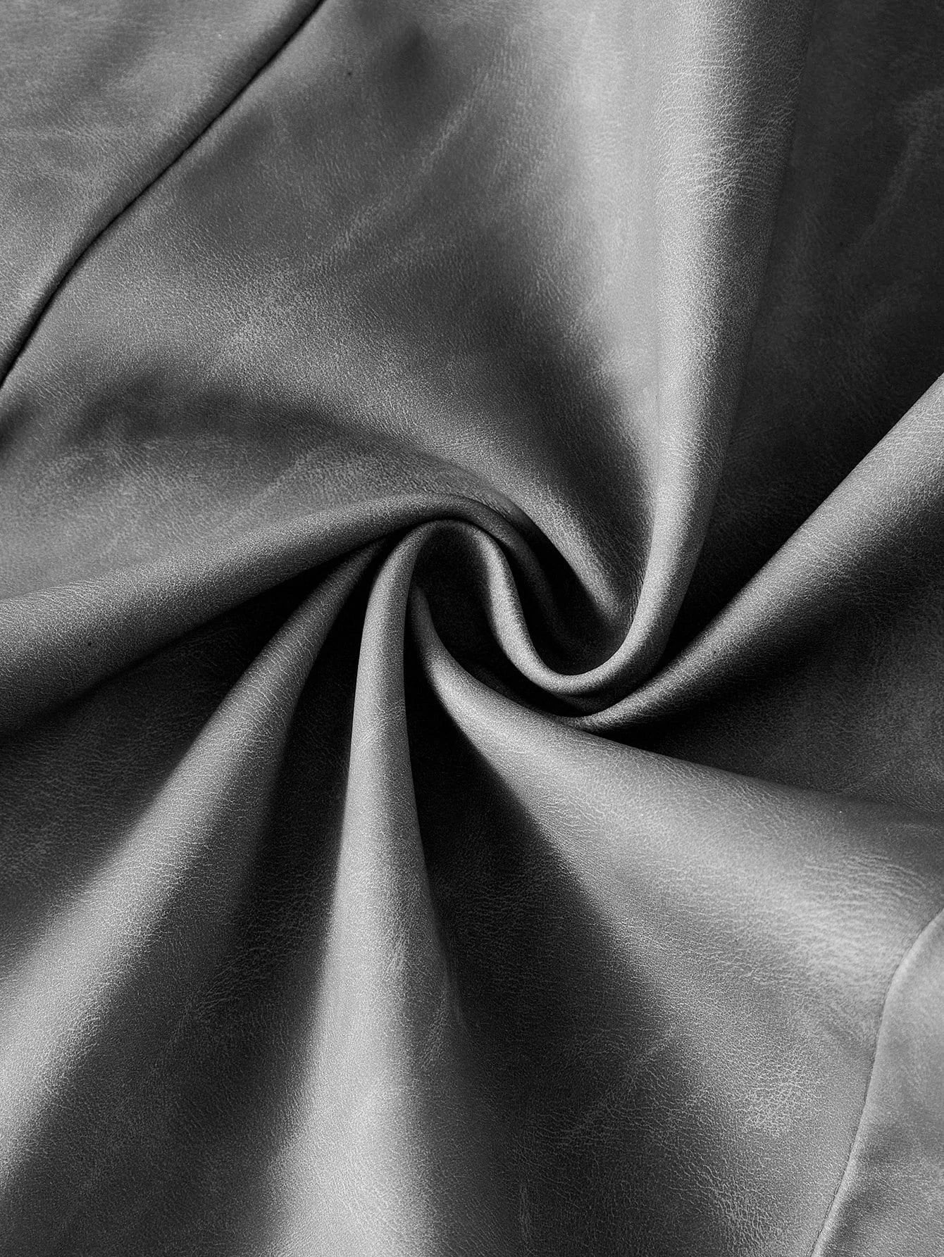 PREMIUM ELEGANT amp CASUAL GRAY PU LEATHER BLAZER WITH RHINESTONE DECOR SUITABLE FOR DAILY WEAR