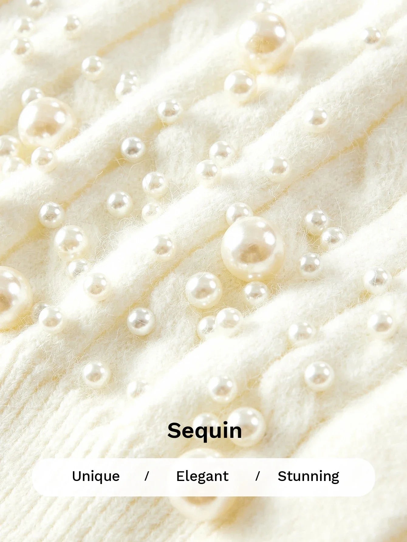 PREMIUM ELEGANT BEADED ROUND NECK LONG SLEEVE KNITTED CARDIGAN AUTUMNWINTER