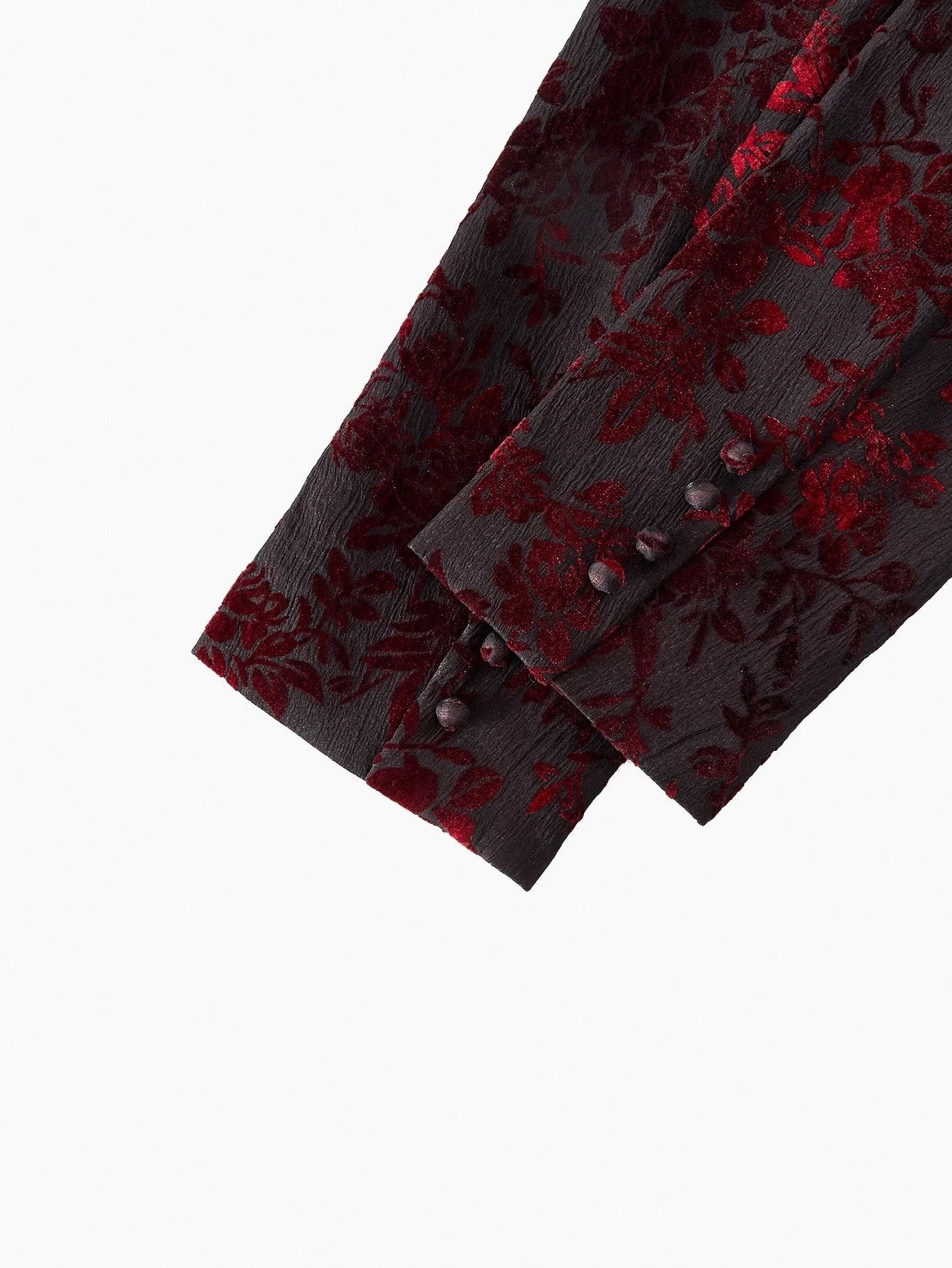 PREMIUM ELEGANT BURGUNDY VELVET JACQUARD BLAZER