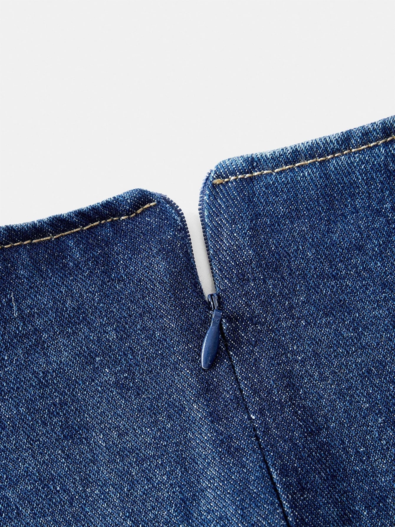 PREMIUM ELEGANT CASUAL COMMUTER METAL BUTTON WAIST DENIM MIDI DRESS