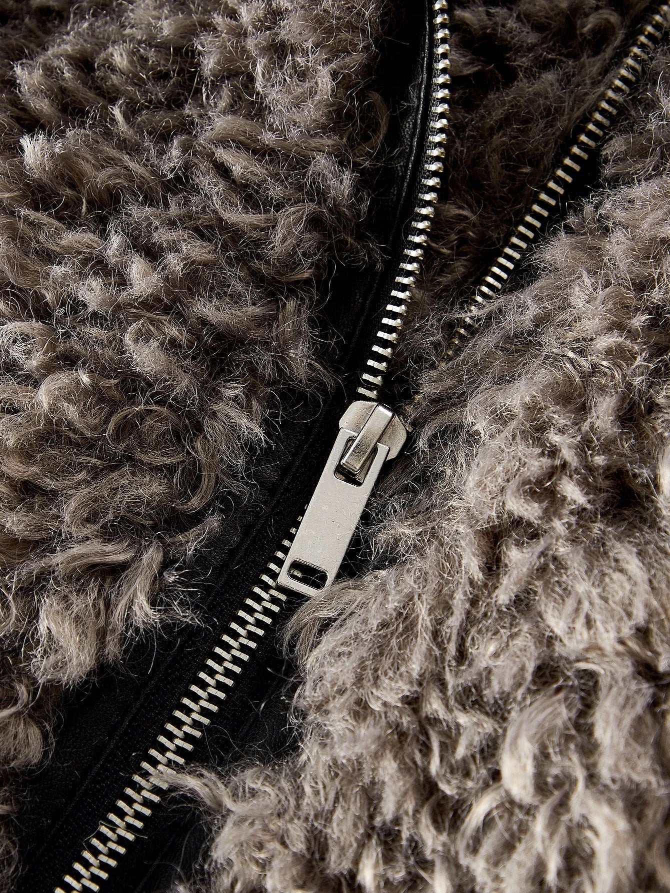 PREMIUM ELEGANT FAUX FUR COLLAR PATCHWORK SHORT JACKET AUTUMNWINTER