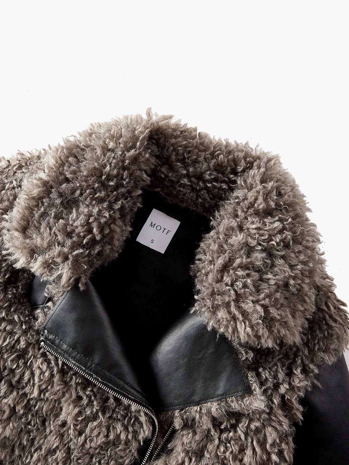 PREMIUM ELEGANT FAUX FUR COLLAR PATCHWORK SHORT JACKET AUTUMNWINTER