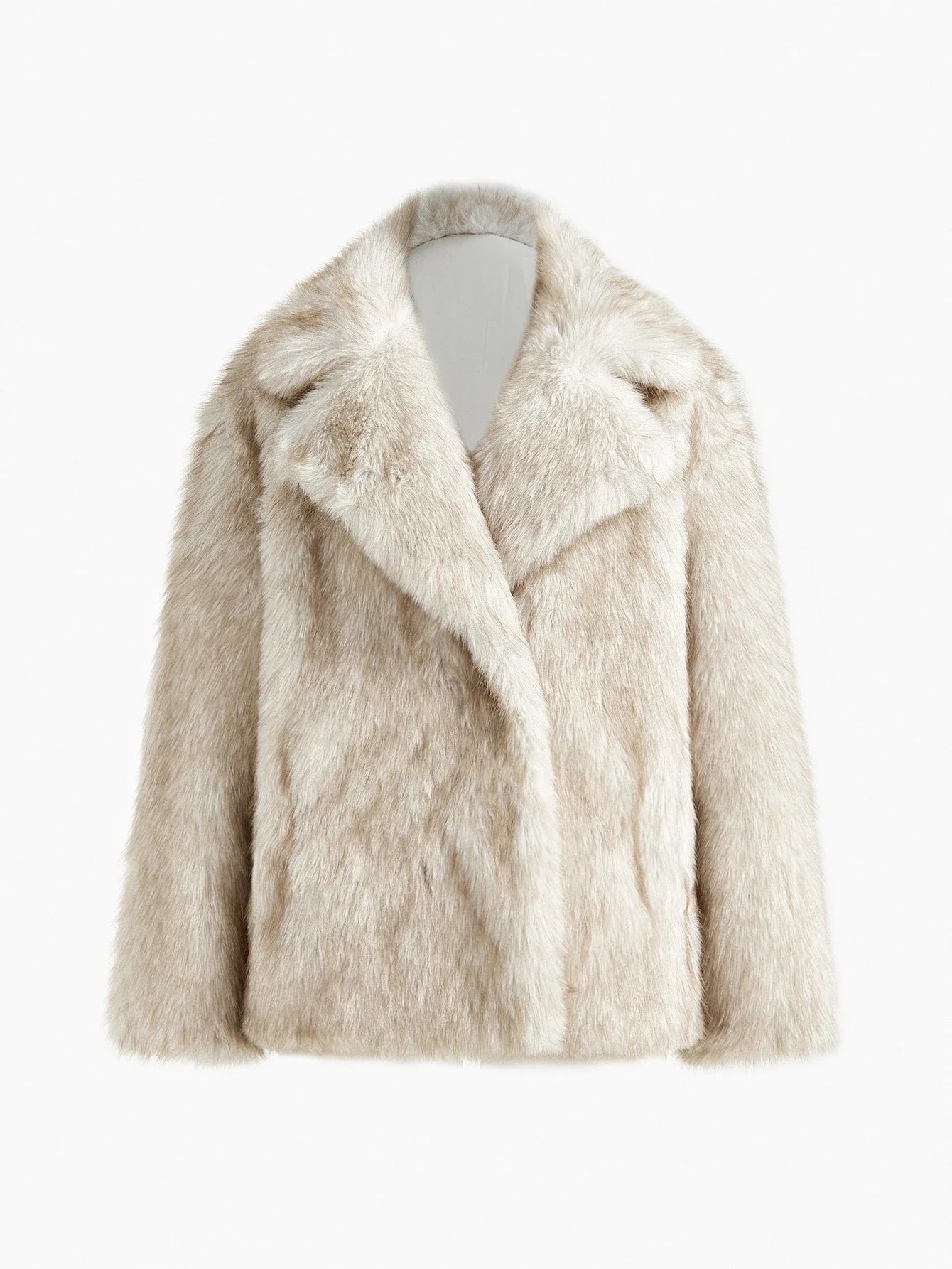 PREMIUM ELEGANT FAUX FUR COLLAR SHORT JACKET AUTUMNWINTER