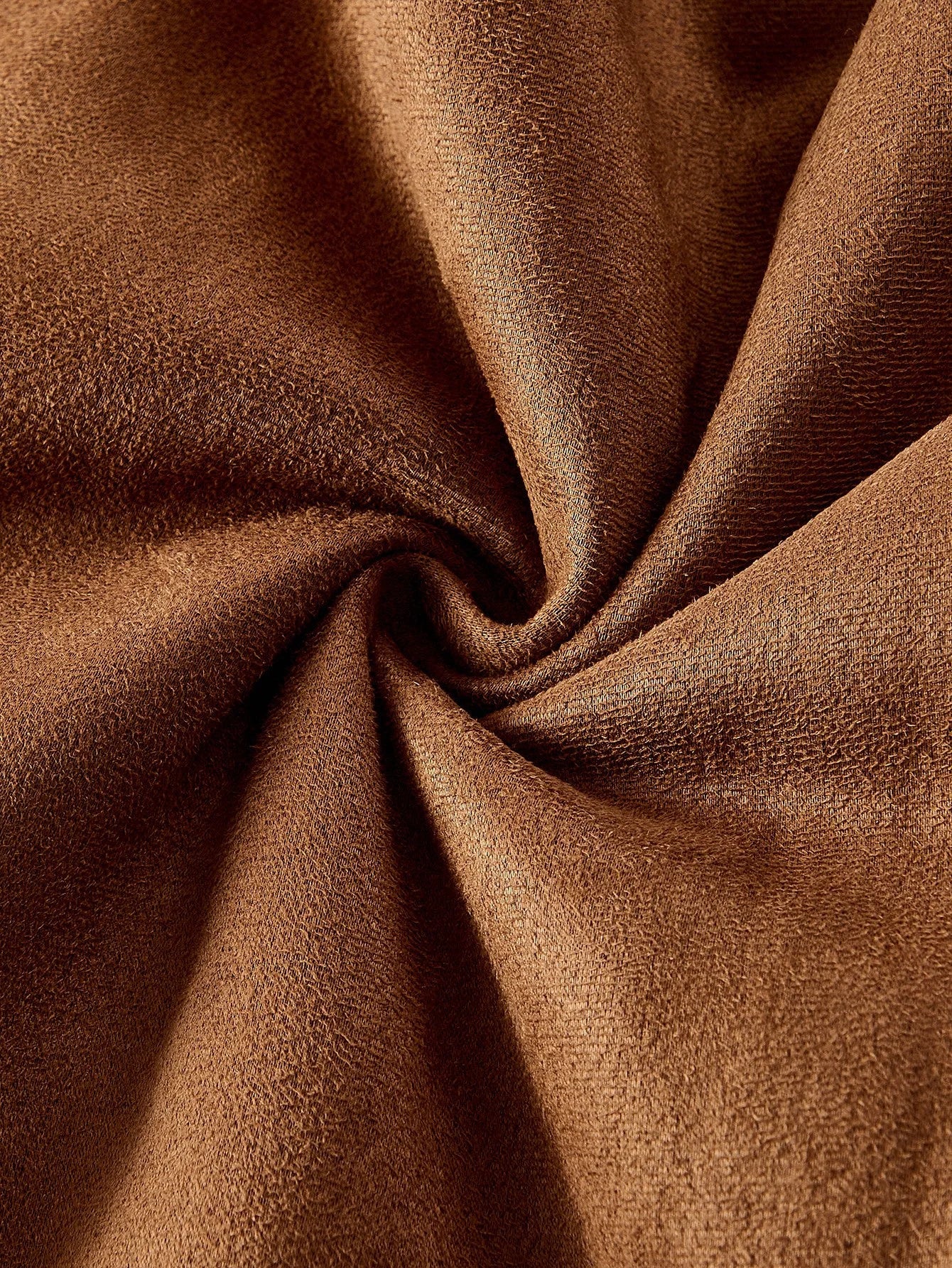 PREMIUM ELEGANT FAUX SUEDE LONG FUR COLLAR amp CUFF MIDLENGTH COAT AUTUMNWINTER