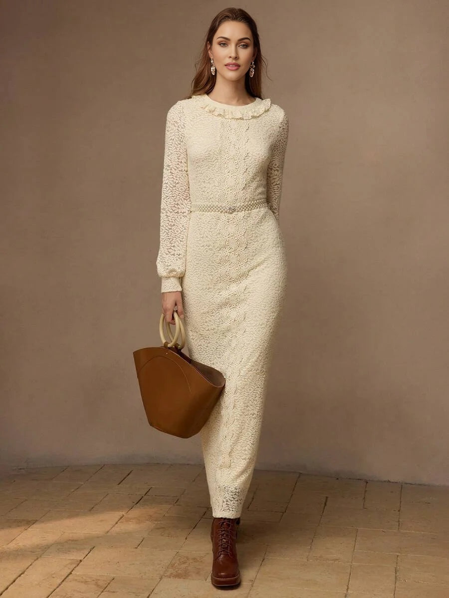 PREMIUM ELEGANT LACE BISHOP SLEEVE DRESS