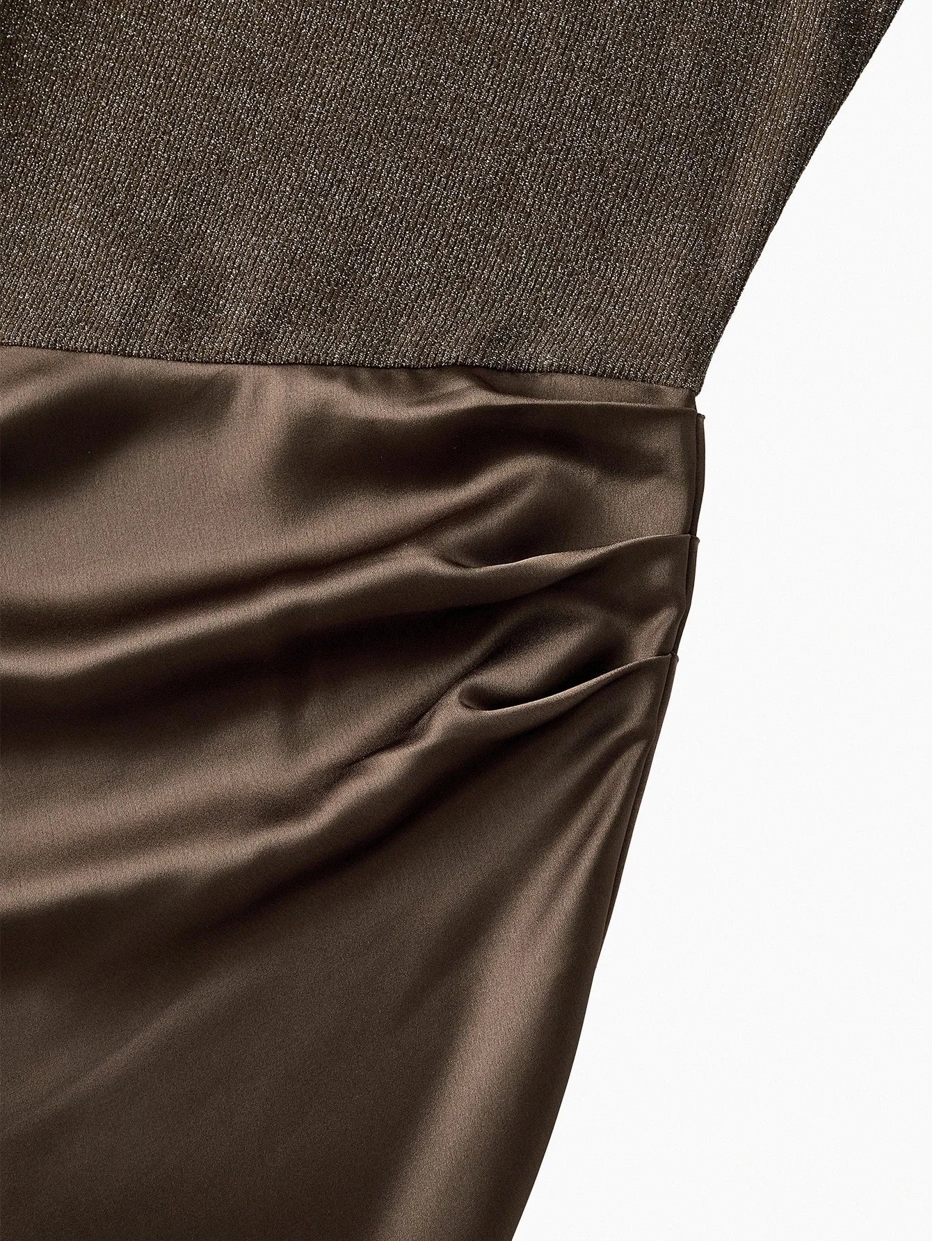 PREMIUM Elegant Pleated Asymmetrical Hem Glitter Detail Women Dress