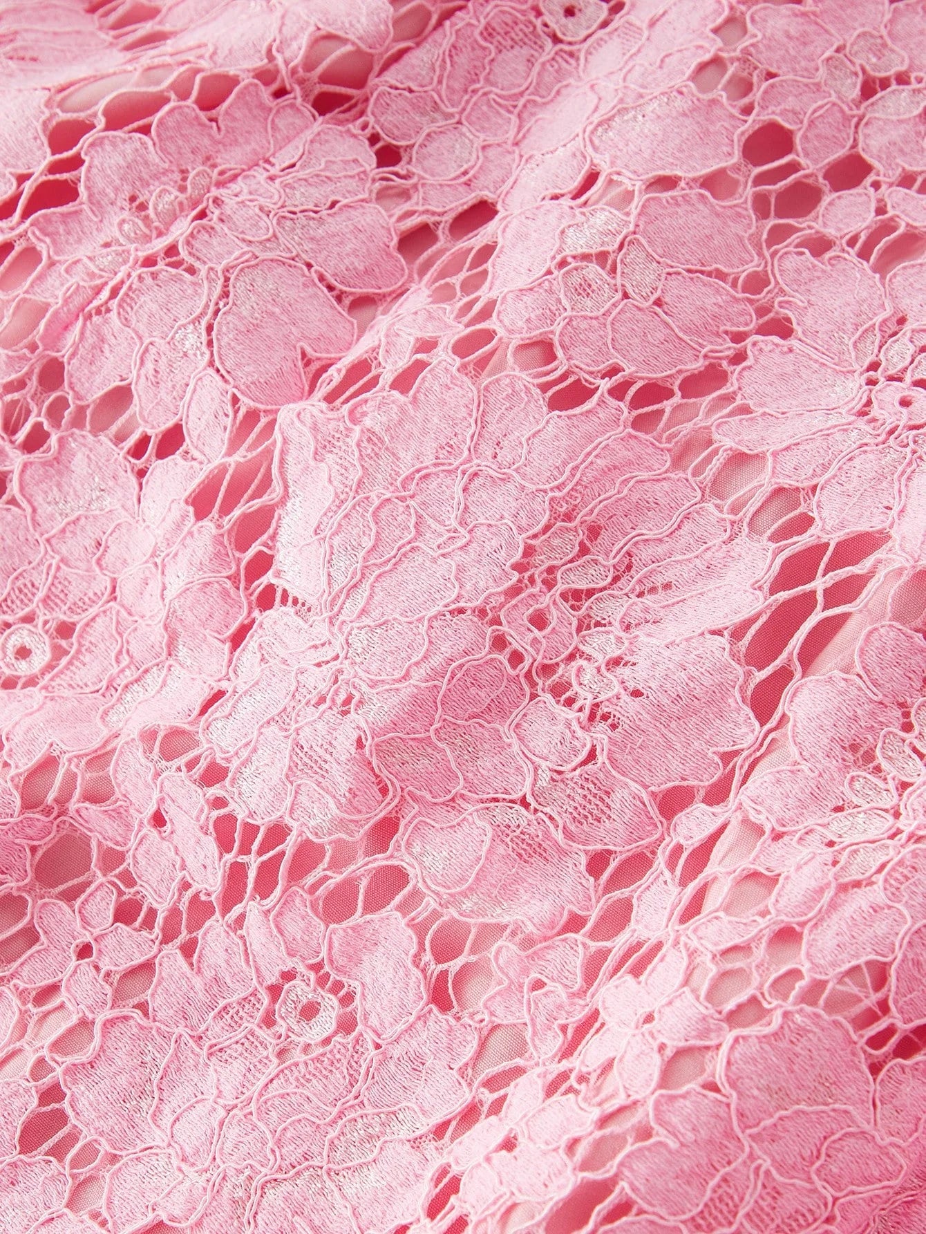 PREMIUM ELEGANT ROMANTIC LACE CONTRAST COLLAR PEARL DECOR MOCK POCKET SHORT DRESS