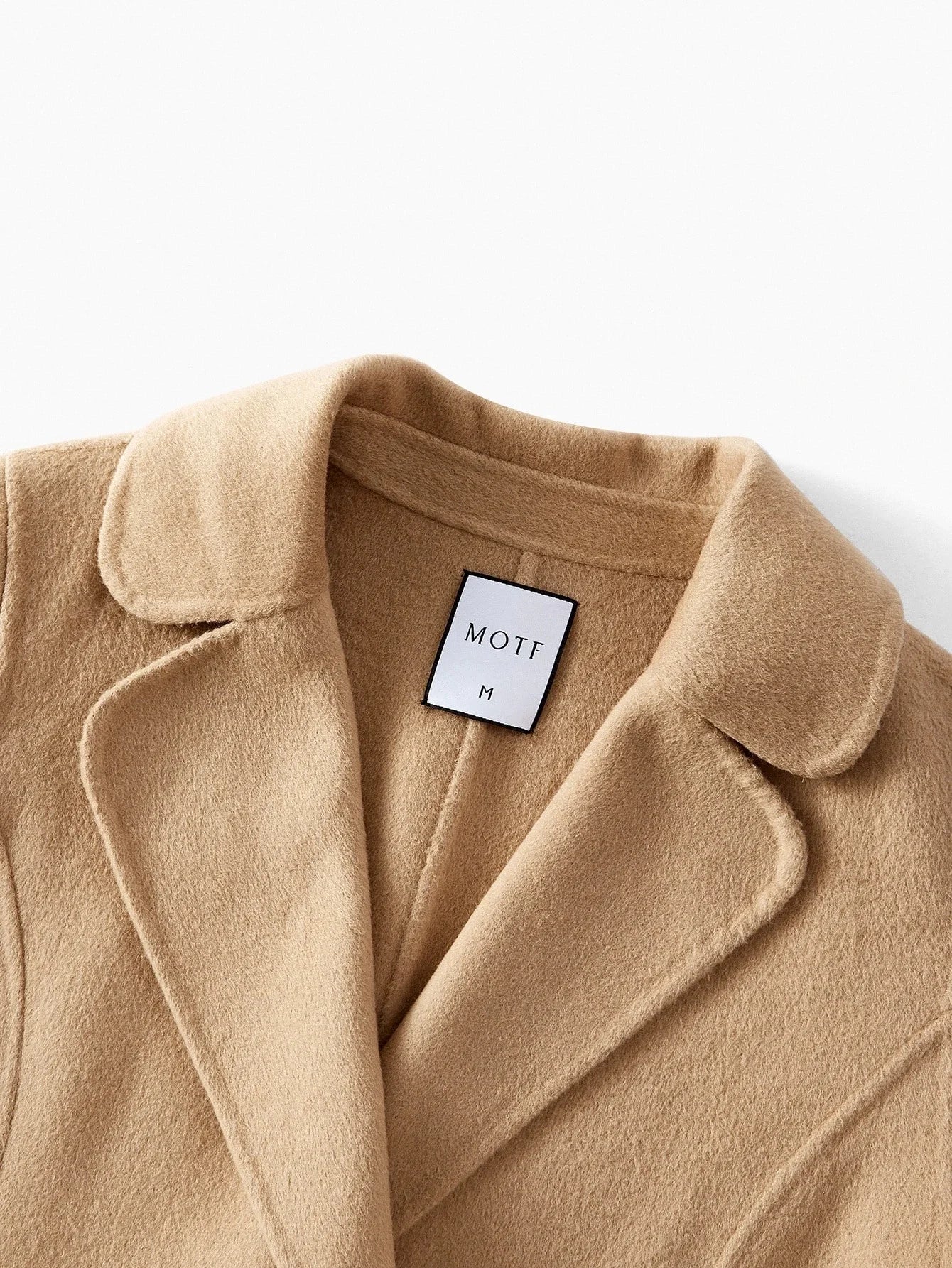 PREMIUM ELEGANT WAISTCINCHED FITTED MERMAID COLLAR DOUBLEFACED WOOL OVERCOAT AUTUMNWINTER