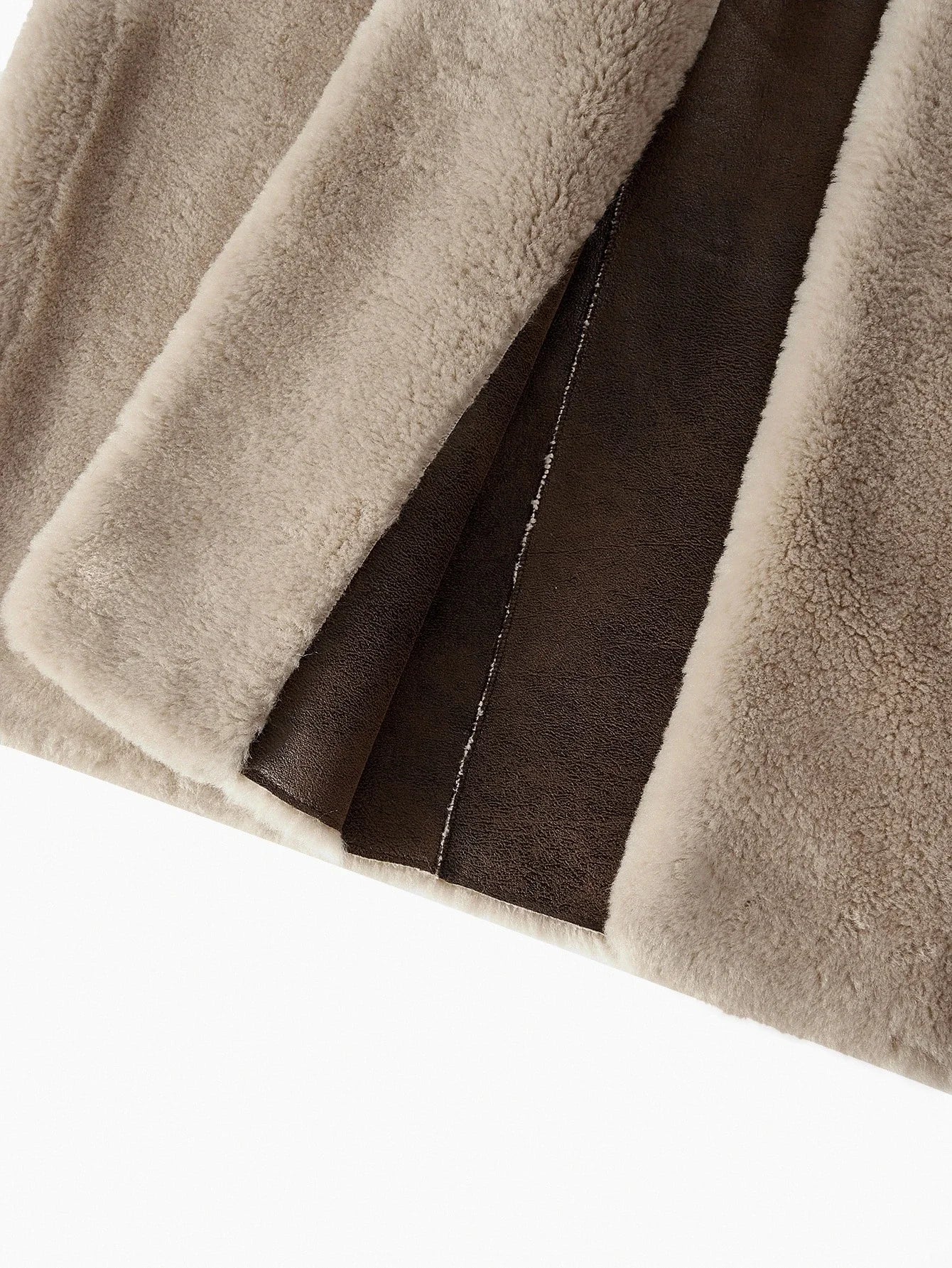 PREMIUM ELEGANT WIDE LAPEL BELTED LOOSE LONG FAUX FUR COAT AUTUMNWINTER