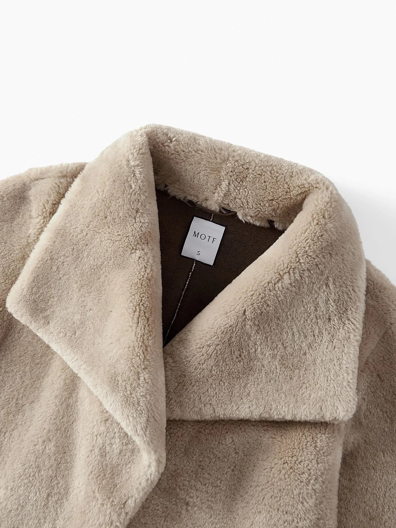 PREMIUM ELEGANT WIDE LAPEL BELTED LOOSE LONG FAUX FUR COAT AUTUMNWINTER