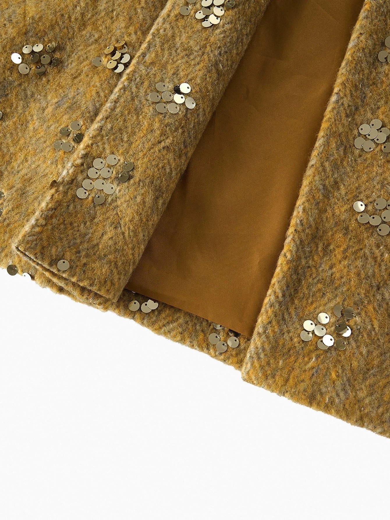 PREMIUM EMBELLISHED SEQUIN LAPEL COLLAR THICK HIGHEND OVERCOAT