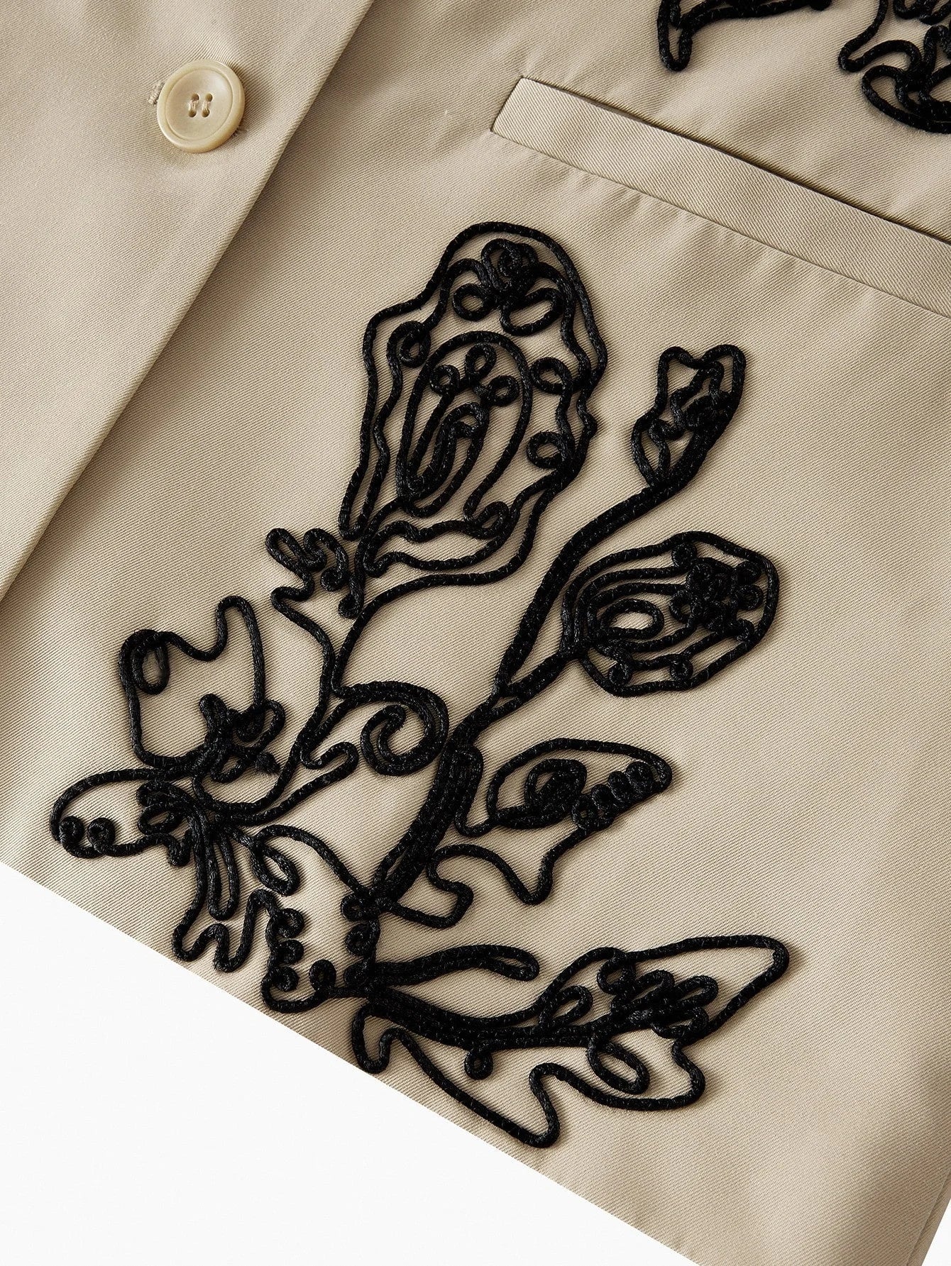 PREMIUM EMBROIDERY BUTTON UP BLAZER