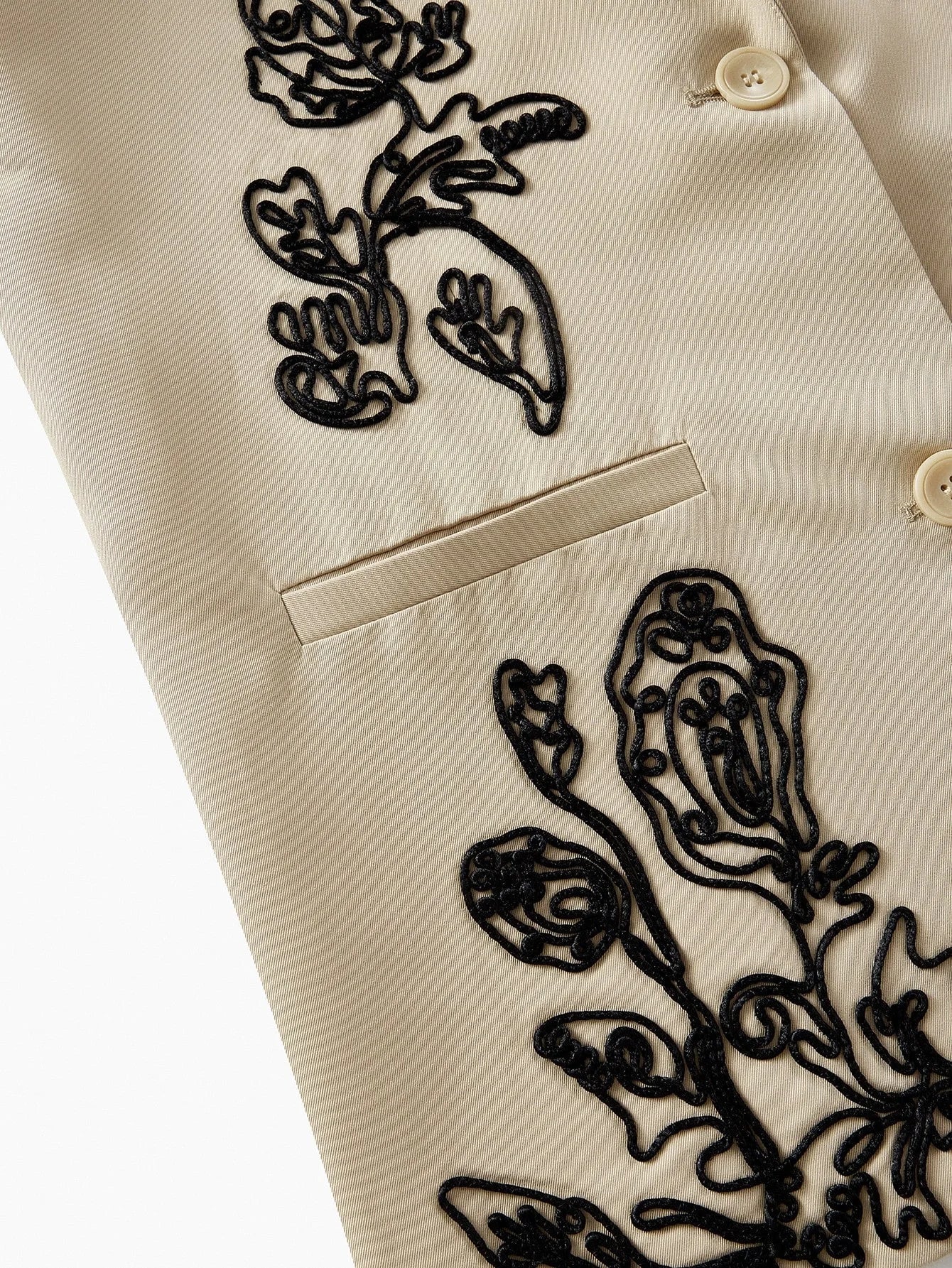 PREMIUM EMBROIDERY BUTTON UP BLAZER