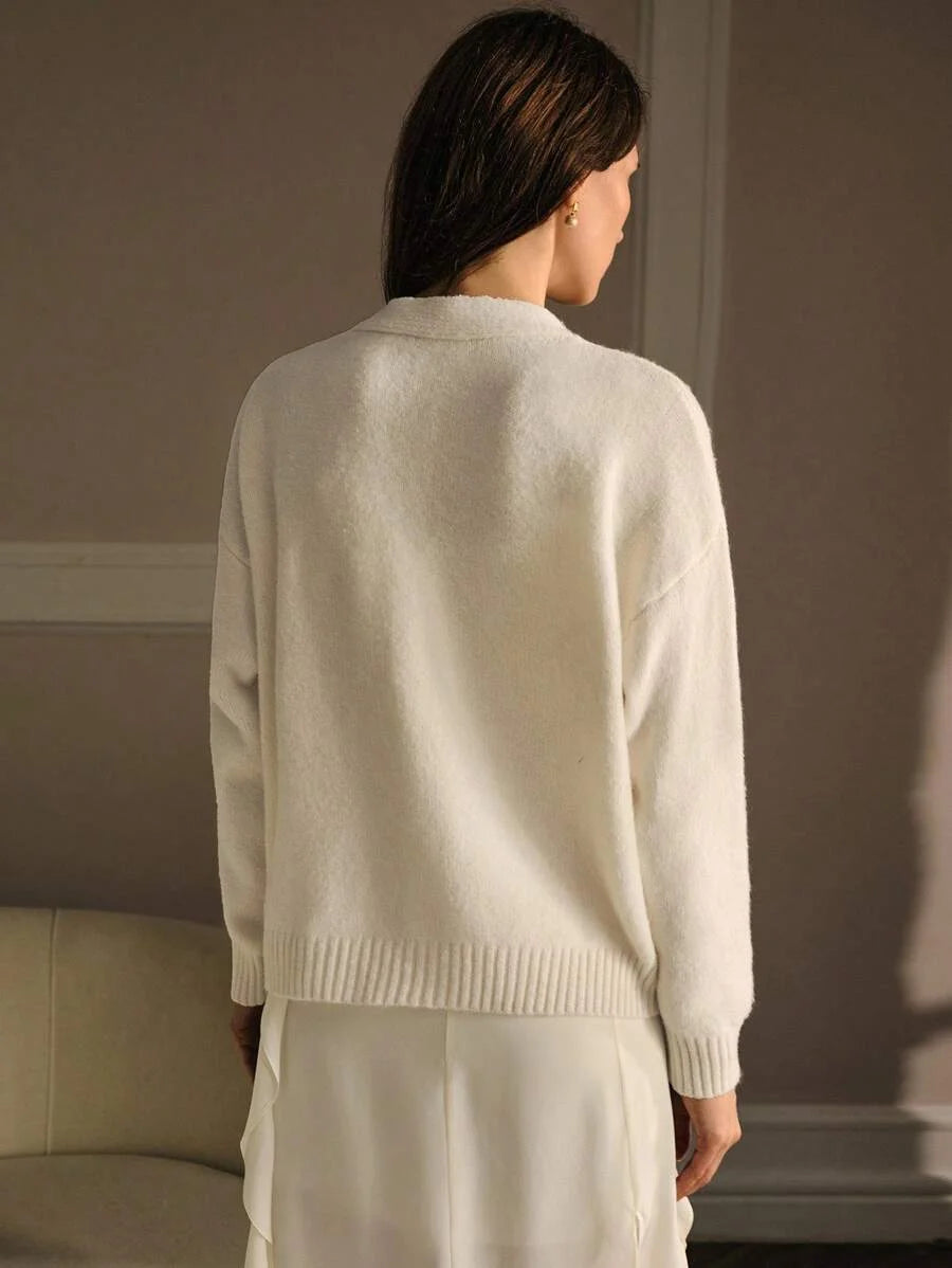 PREMIUM EMBROIDERY BUTTON UP CARDIGAN