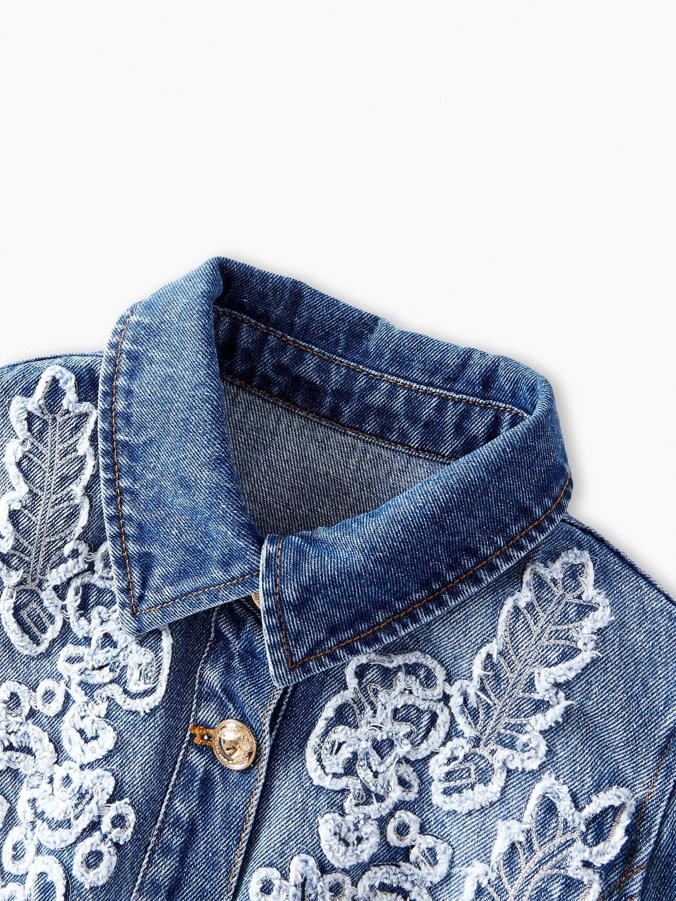PREMIUM EMBROIDERY BUTTON UP SHIRRED WAIST DENIM SHIRT DRESS WITHOUT BELT FOR AUTUMN amp WINTER