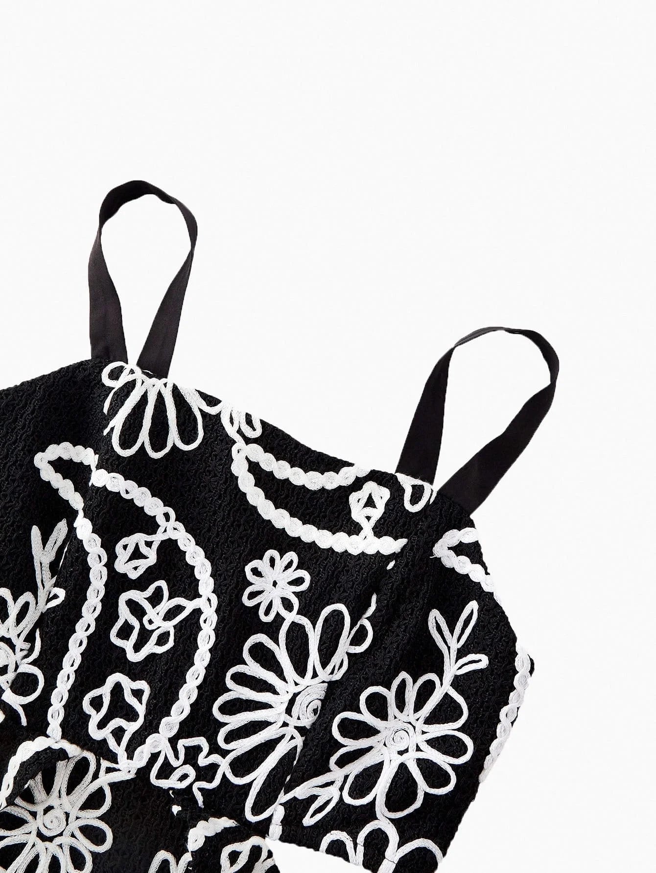 PREMIUM EMBROIDERY CONTRAST LACE DRESS