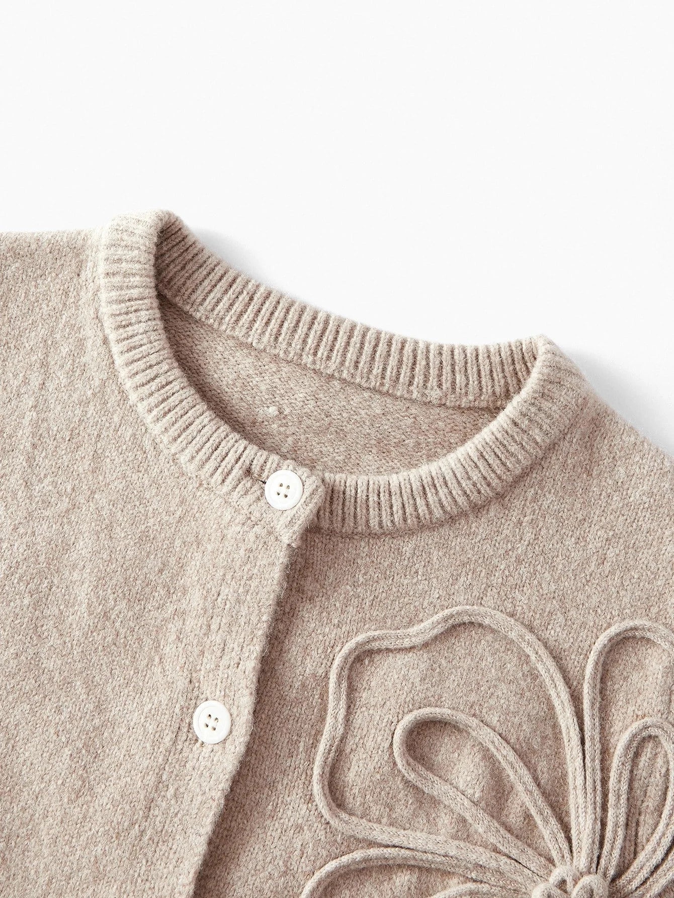 PREMIUM EMBROIDERY FLORAL PATTERN BUTTON PLACKET CARDIGAN