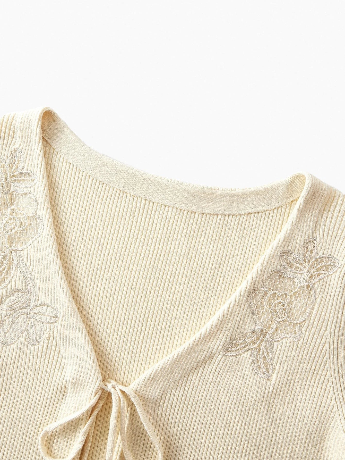 PREMIUM EMBROIDERY KNOT CARDIGAN