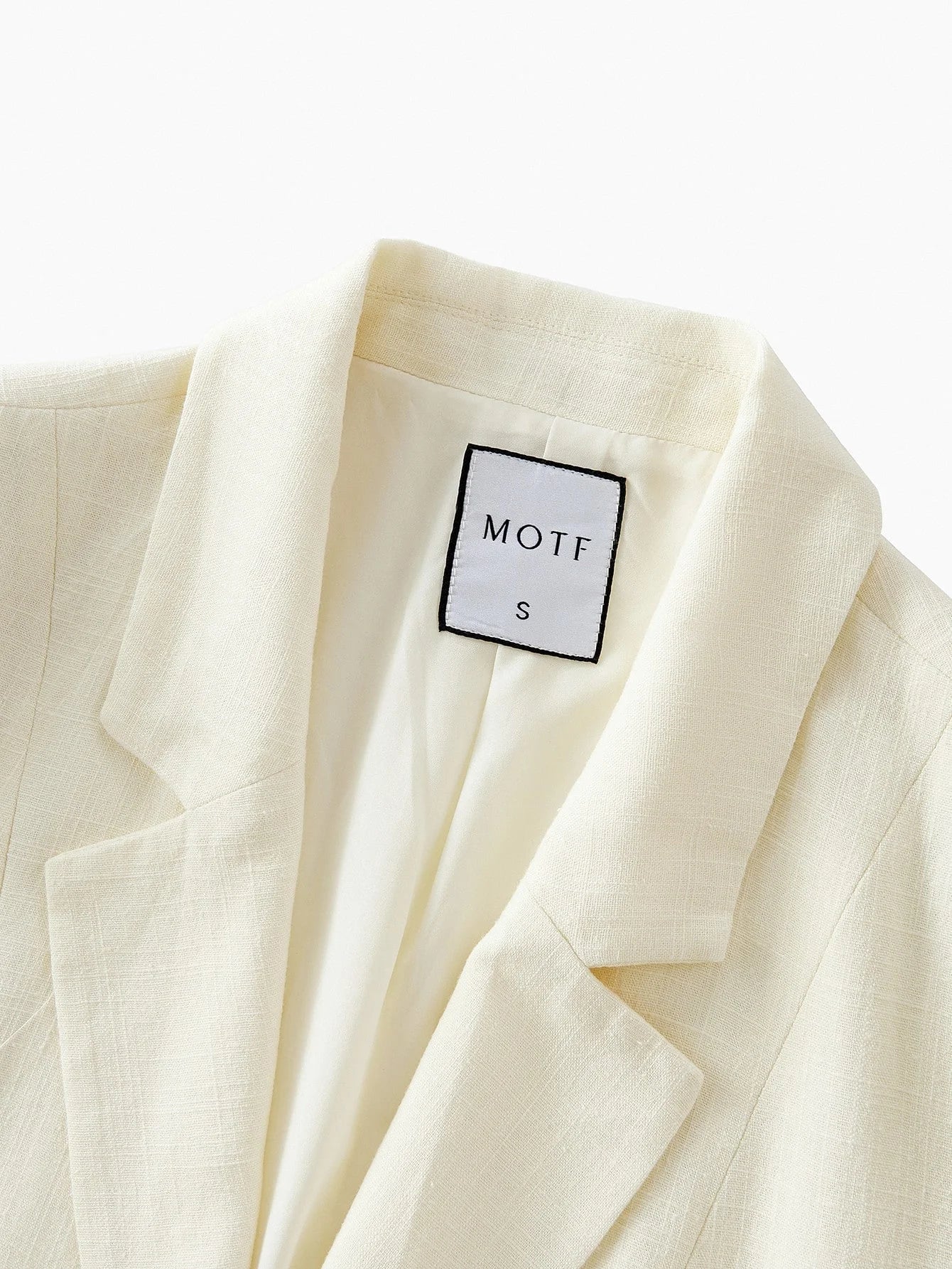 PREMIUM EMBROIDERY PLANTS PATTERN PEAK COLLAR TASSEL BELTED BLAZER